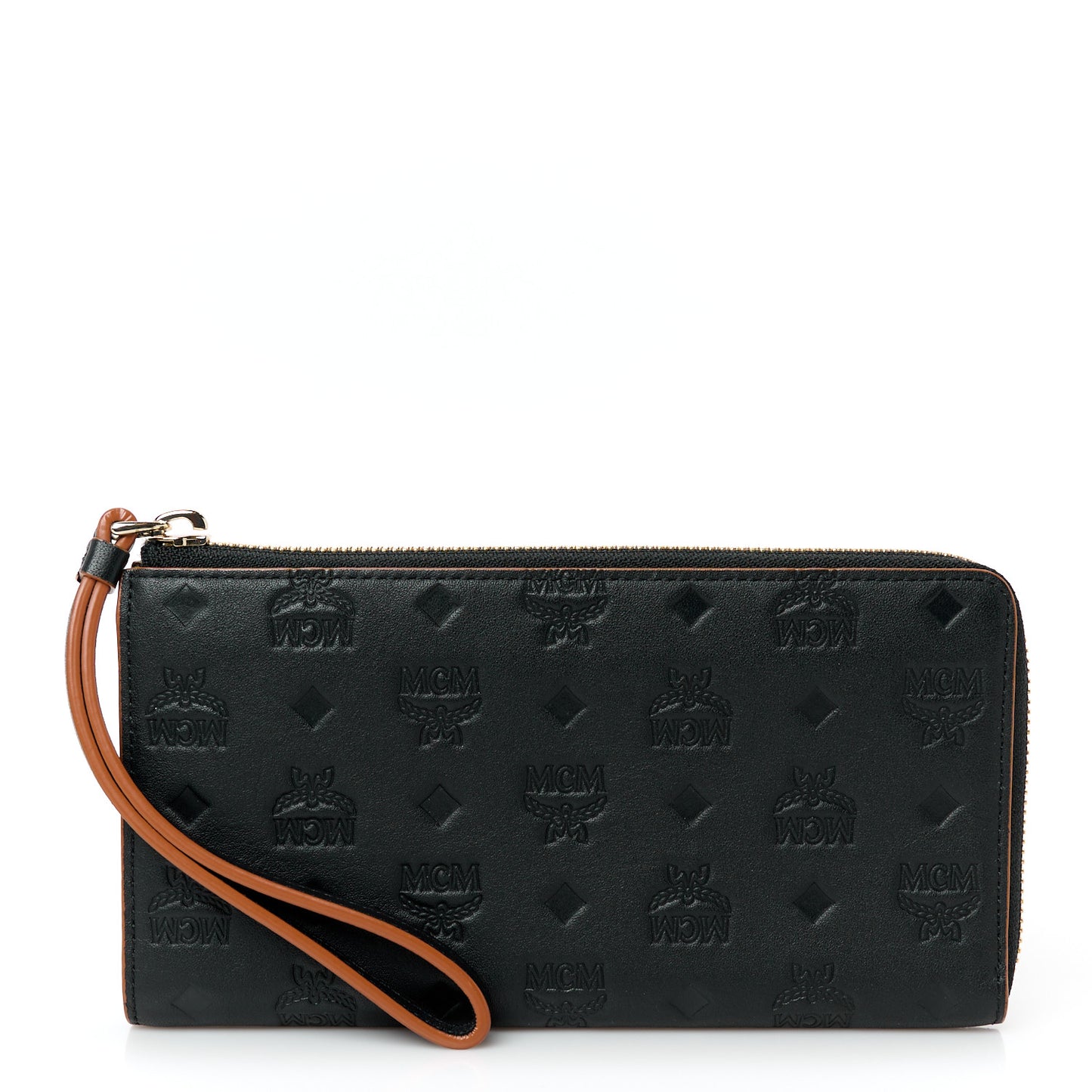 Calfskin Ottomar Monogram Large Aren Zip Wallet Black