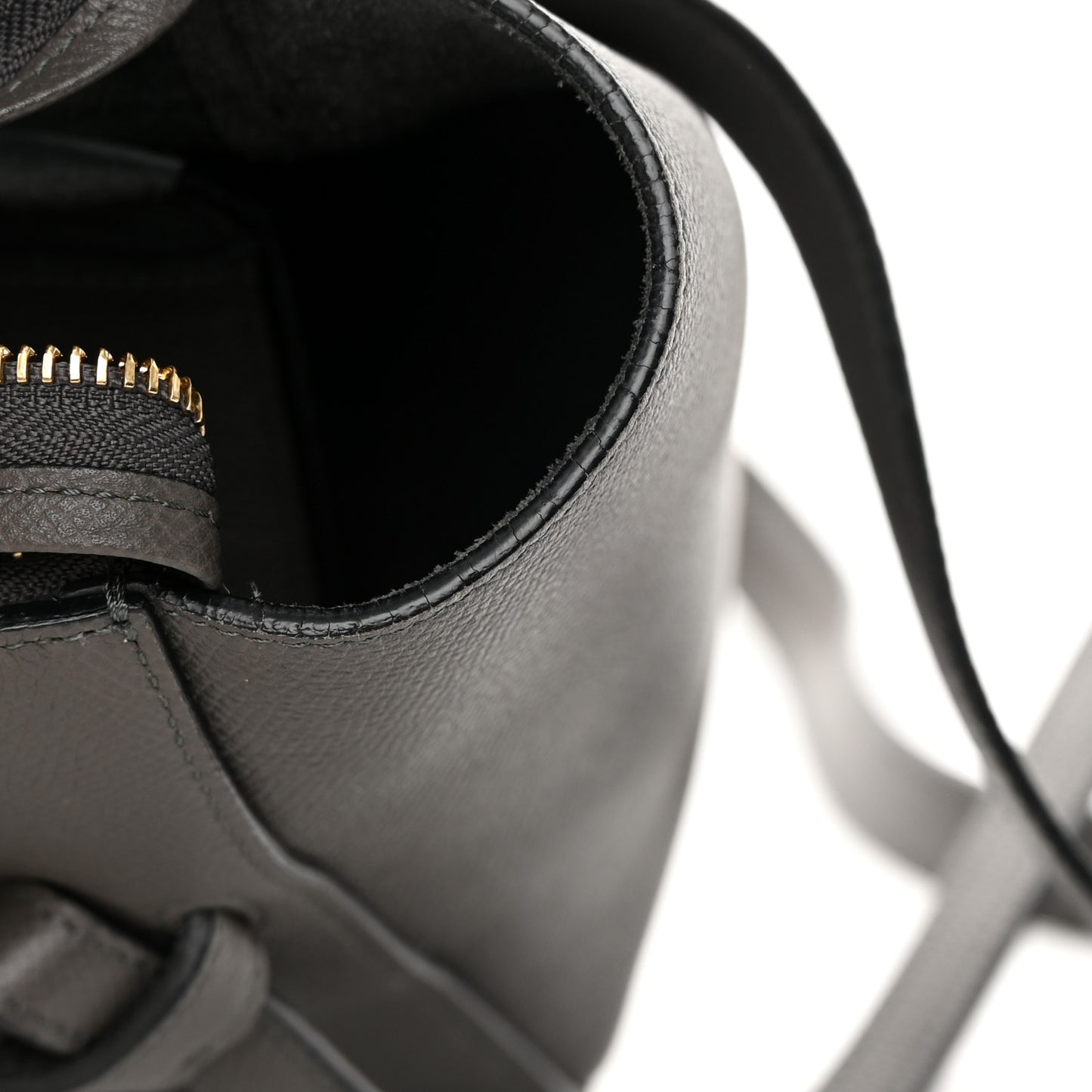 Baby Grained Calfskin Micro Belt Bag Grey