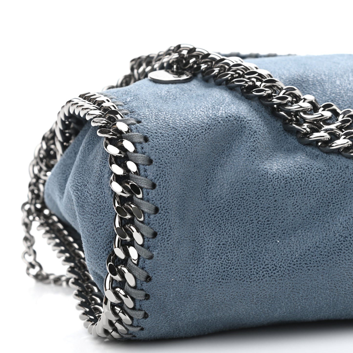 Shaggy Deer Mini Falabella Fold Over Tote Light Blue
