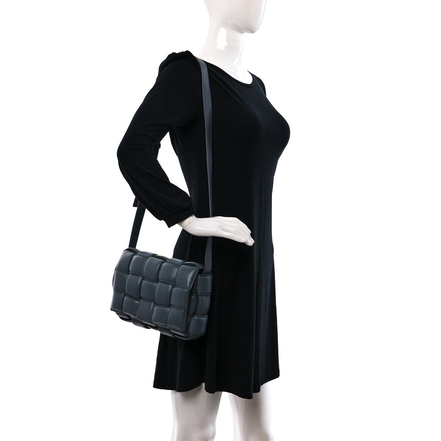 Nappa Maxi Intreccio Padded Cassette Crossbody Bag Thunder