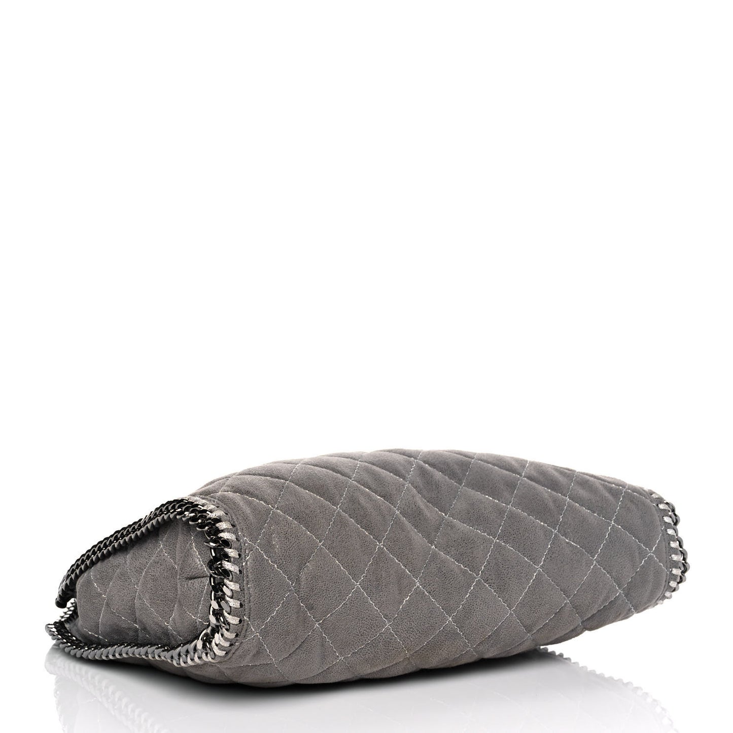 Shaggy Deer Quilted Small Falabella Tote Light Grey