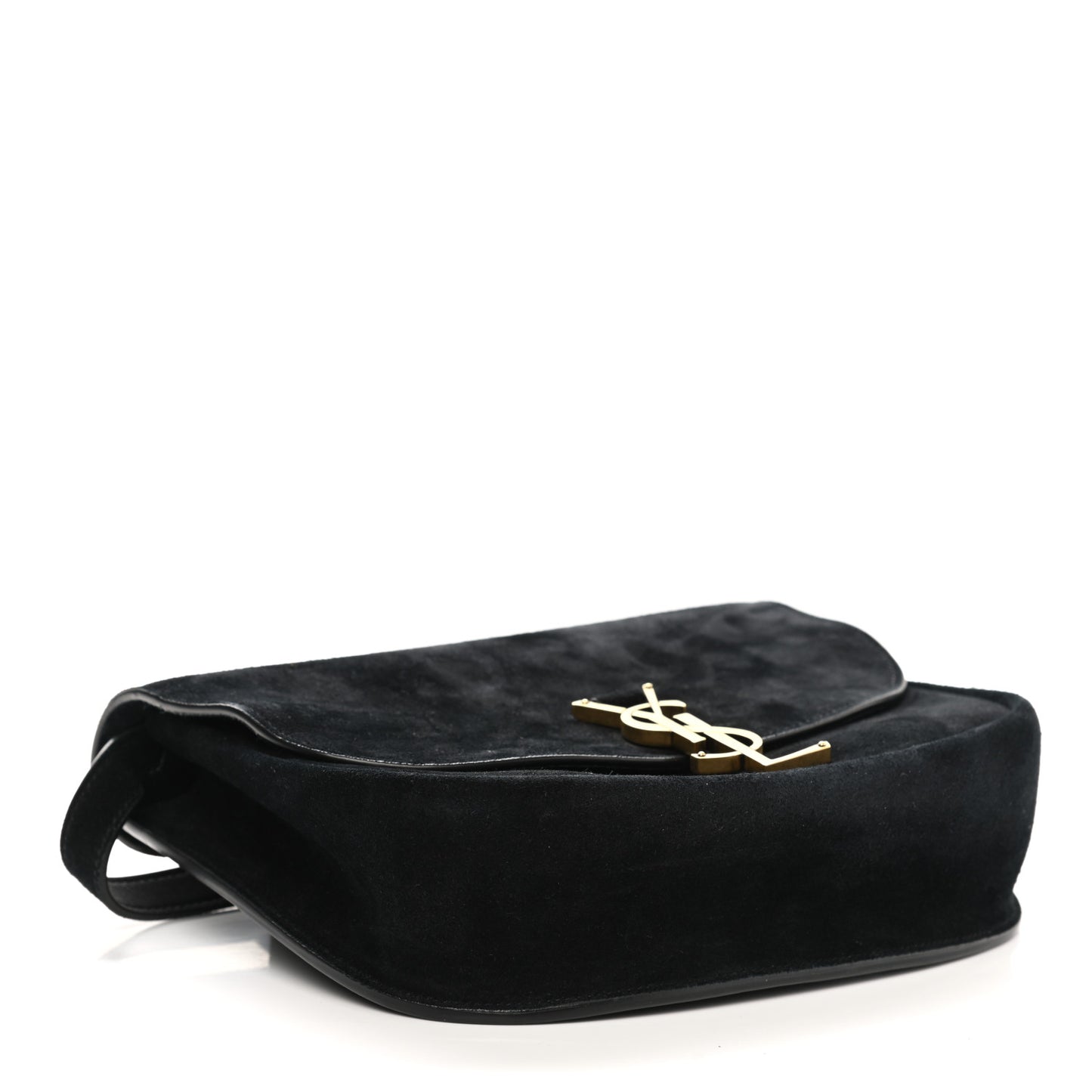Suede Calfskin Monogram Medium Kaia Satchel Black