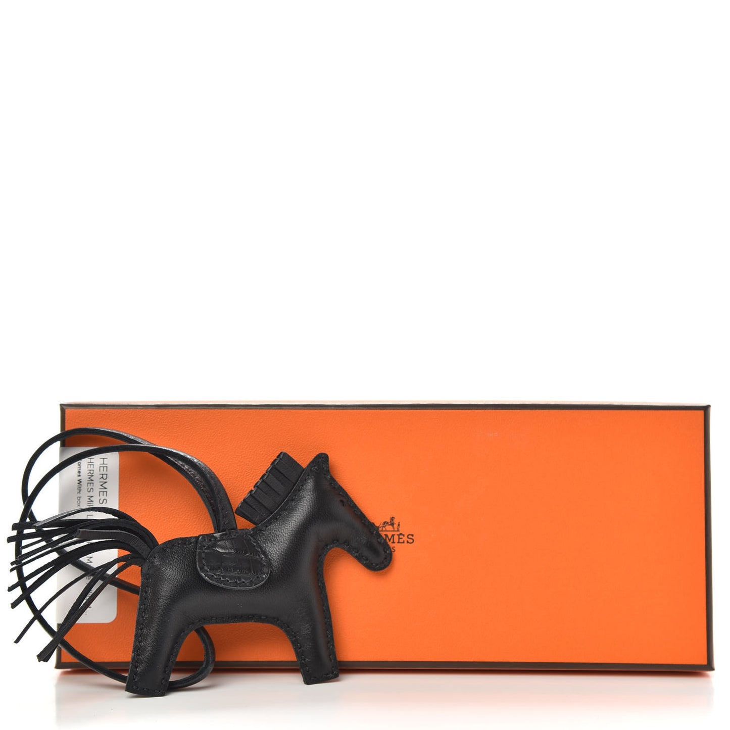 Milo Lambskin Matte Alligator Touch Grigri Rodeo Horse Bag Charm PM So Black