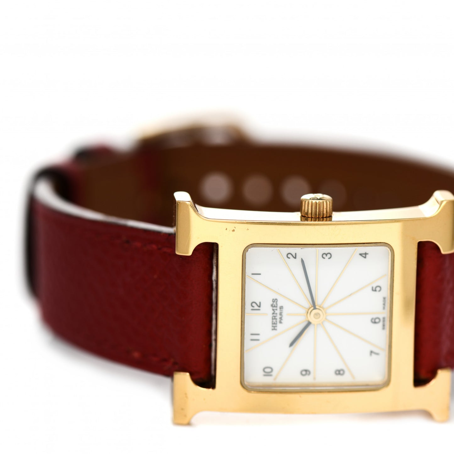 Stainless Steel Epsom 21mm Heure H Hour Quartz Watch Rouge