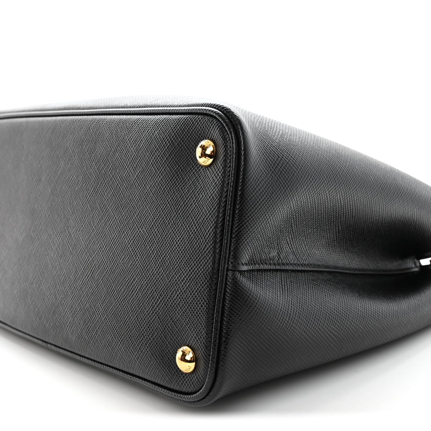 Saffiano Cuir Medium Double Bag Black Fuoco