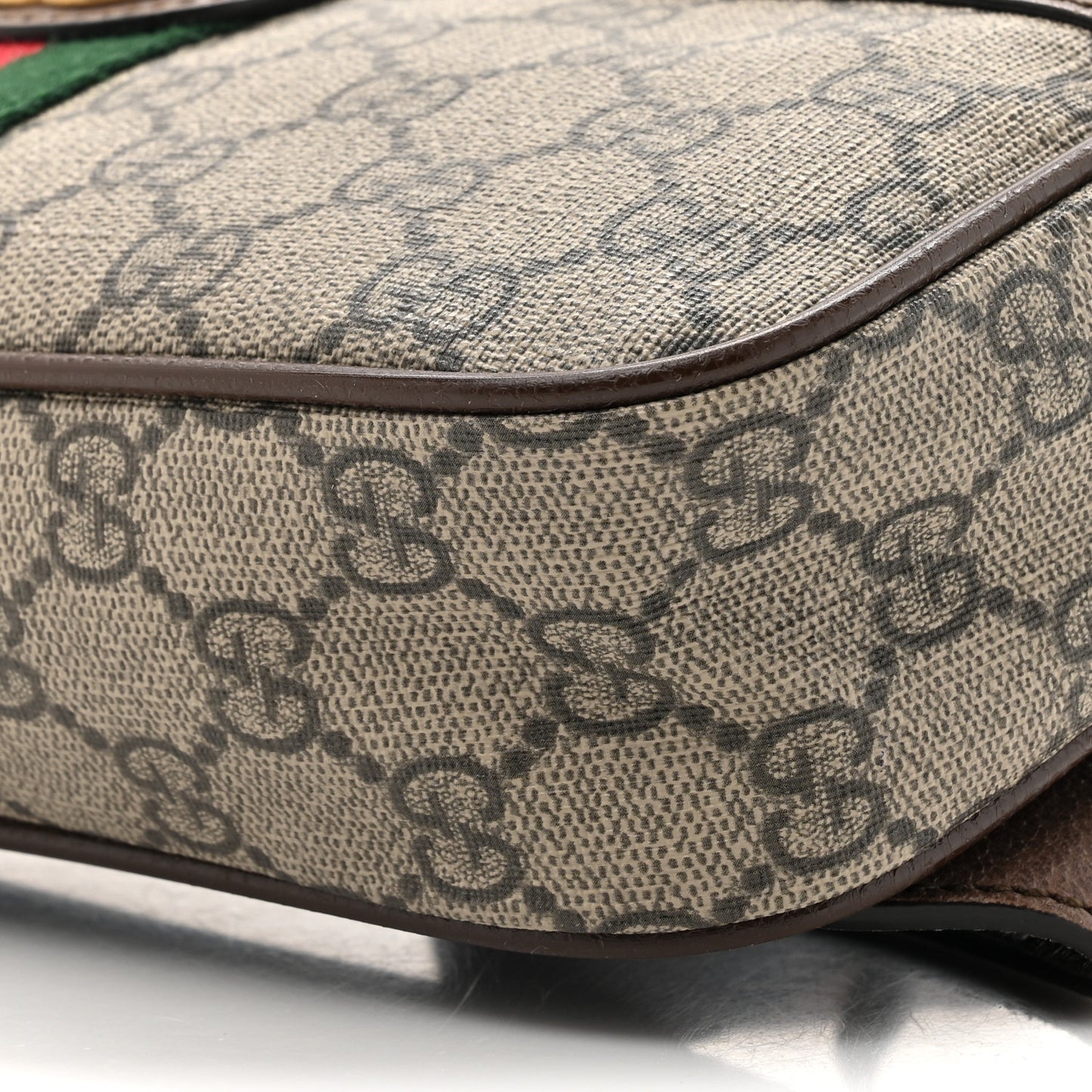 Soft GG Supreme Monogram Medium Ophidia Belt Bag Dark Brown