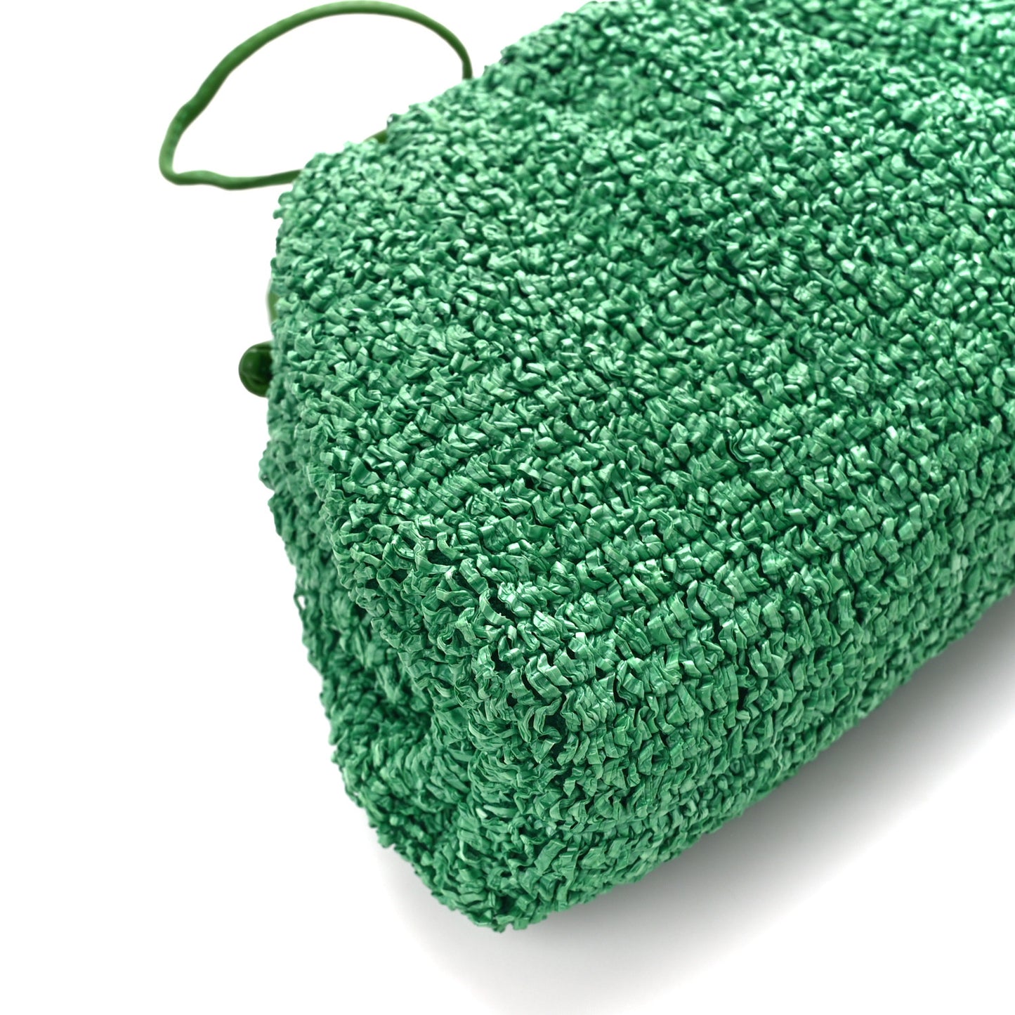 Boucle Curly Raffia The Mini Pouch Parakeet