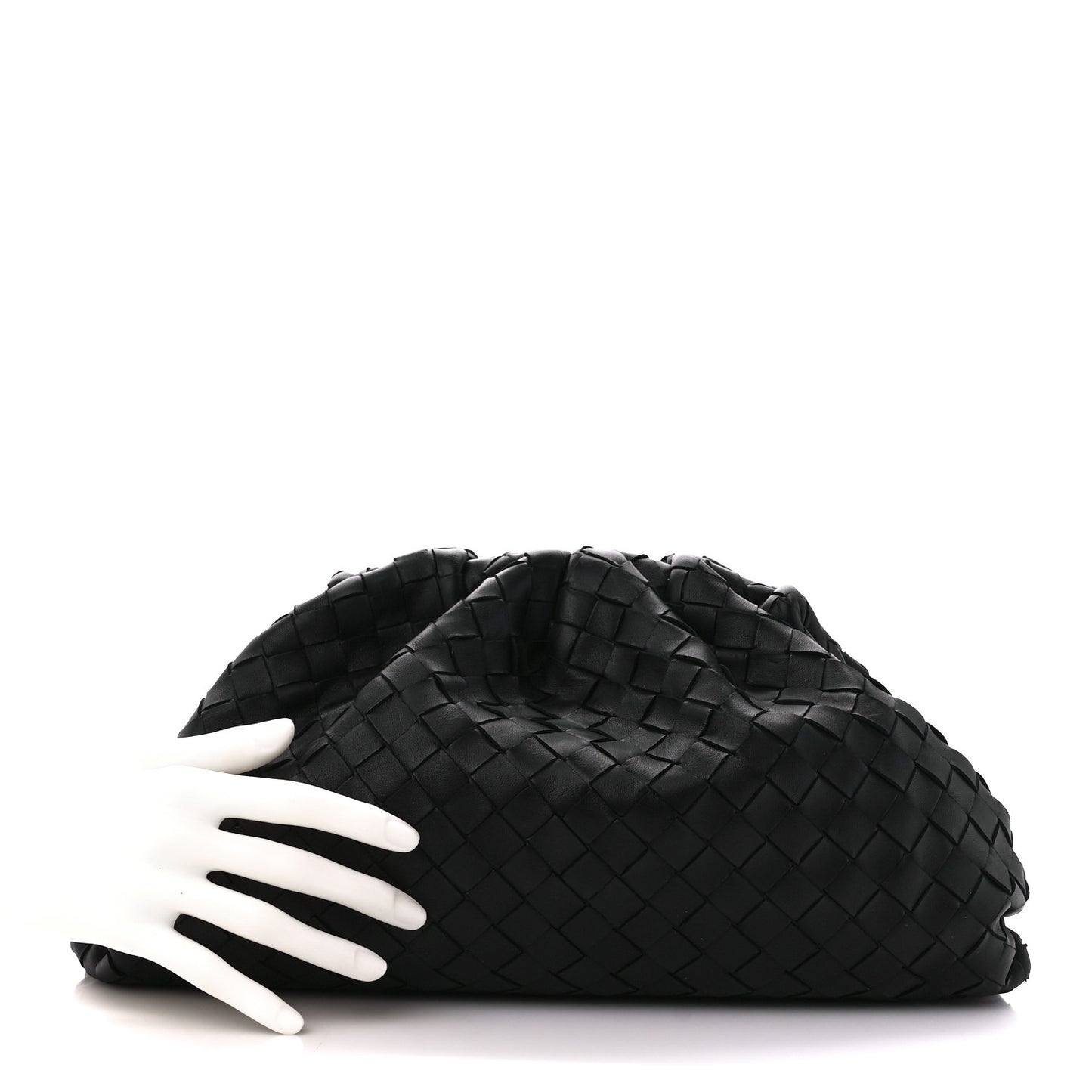 Nappa Maxi Intreccio The Pouch Oversized Clutch Black