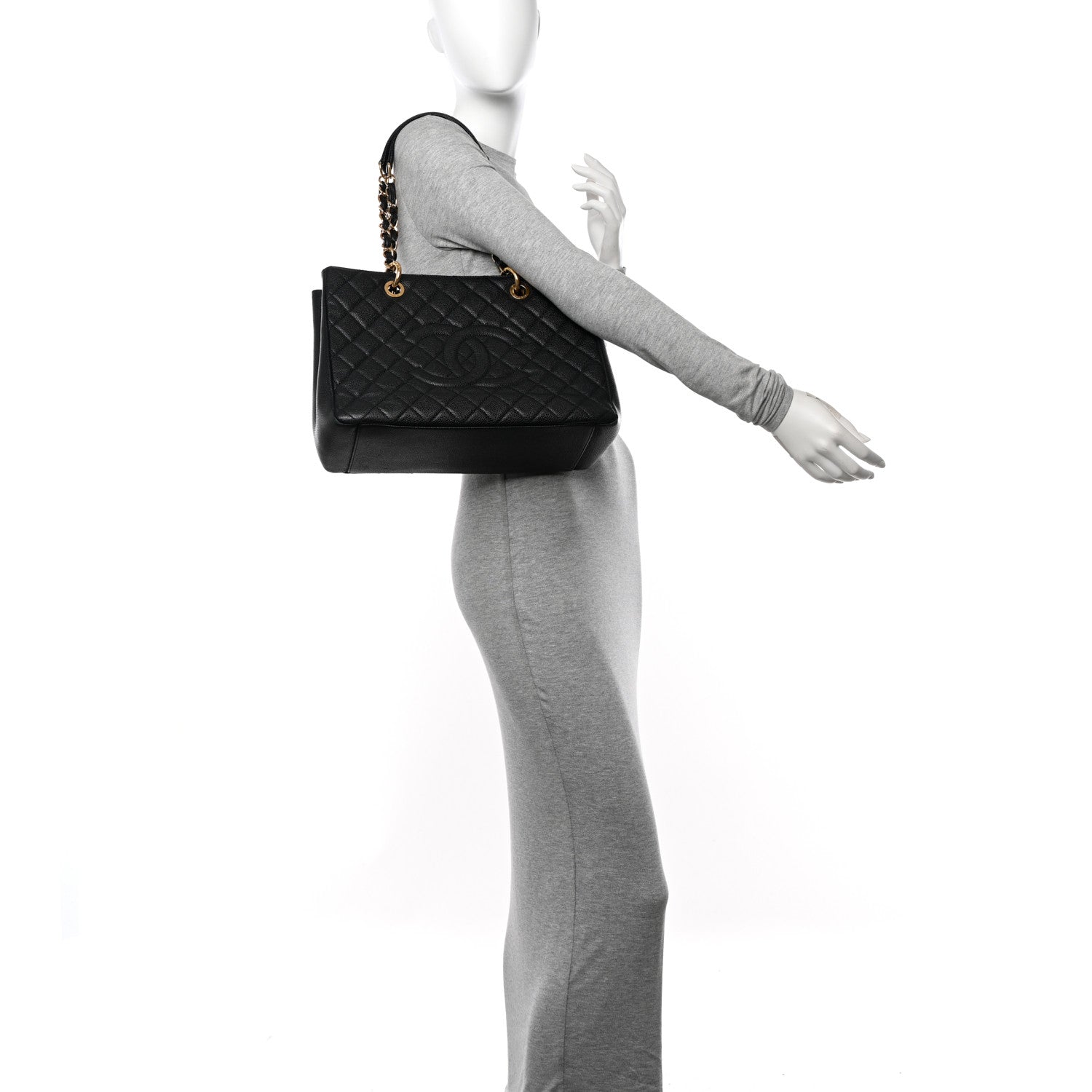 Chanel Caviar Quilted Grand Shopping Tote GST Black 2 of 11