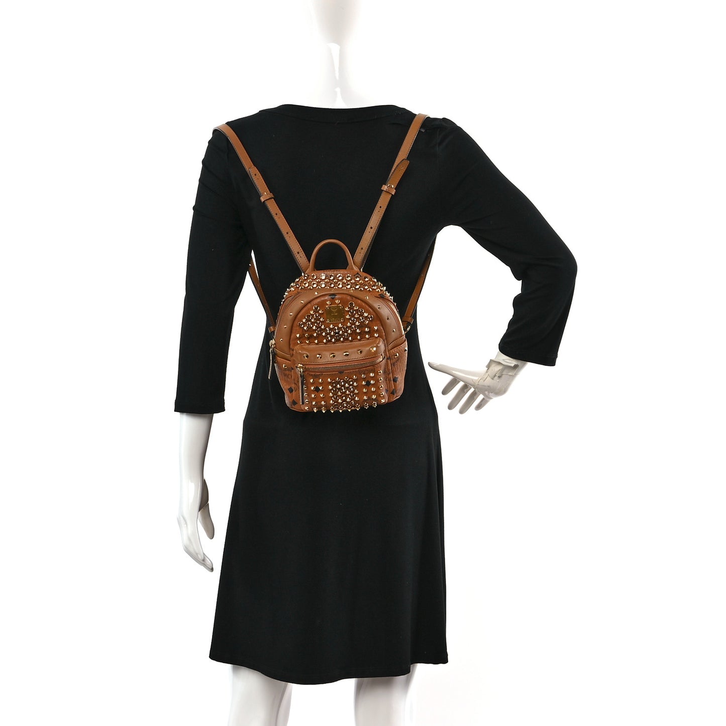 Visetos Swarovski X-Mini Stark Diamond Backpack Cognac