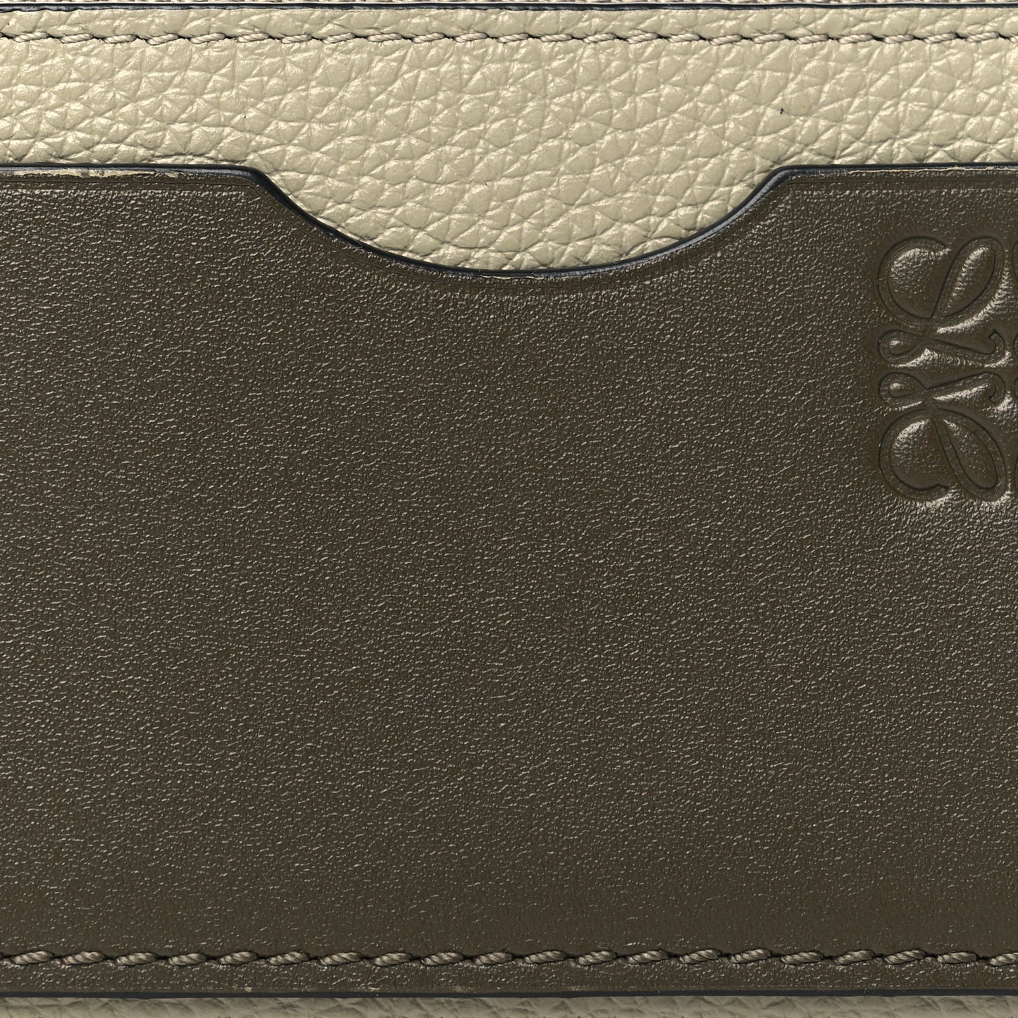 Soft Grained Calfskin Coin Card Holder Sage Green Dark Khaki Green