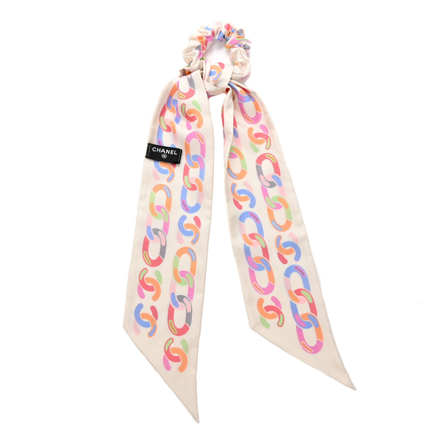 Chanel Silk CC Twilly Hair Tie White Multicolor 2 of 7