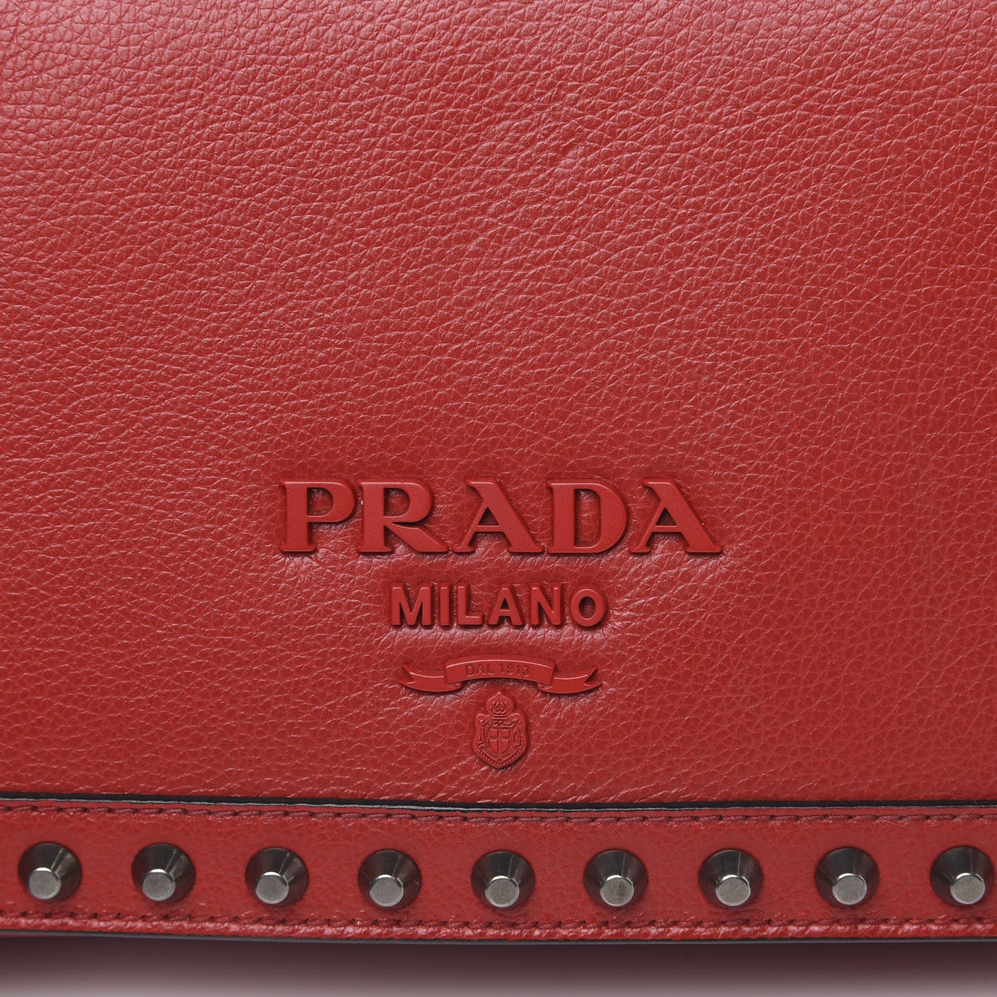 Glace Calfskin Studded Crossbody Fuoco