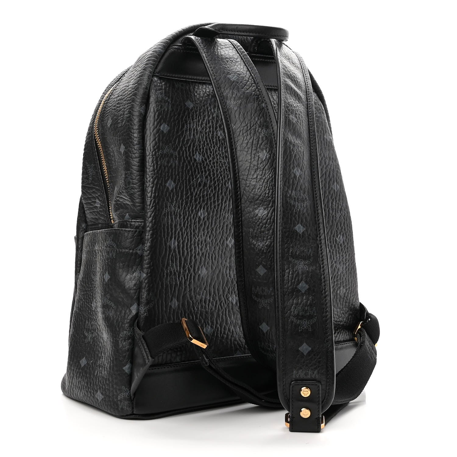 MCM Visetos Studded Medium Stark M Backpack Black 3 of 12