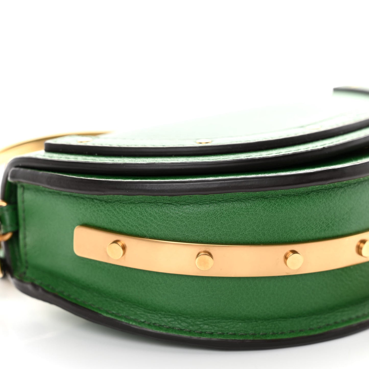 Calfskin Small Nile Bracelet Minaudiere Bag Deep Pine