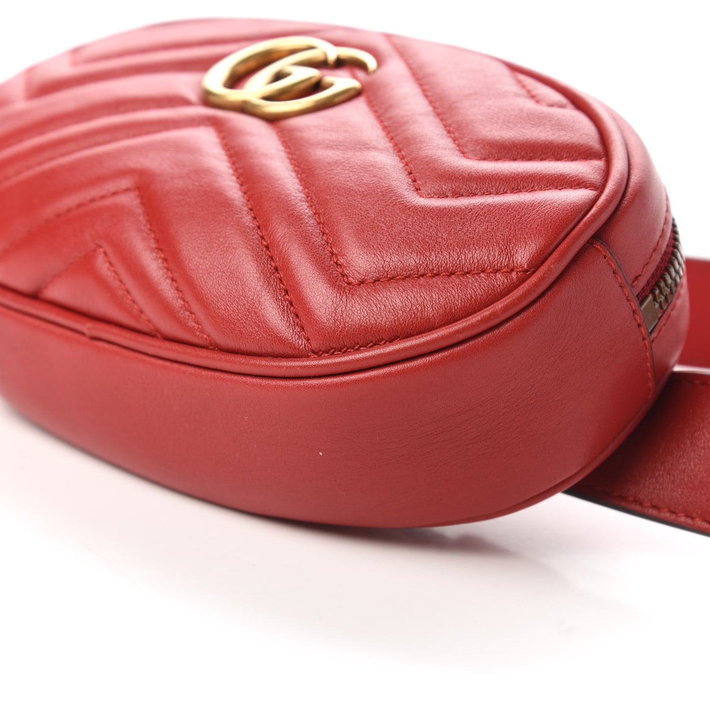 Calfskin Matelasse GG Marmont Belt Bag 85 34 Hibiscus Red