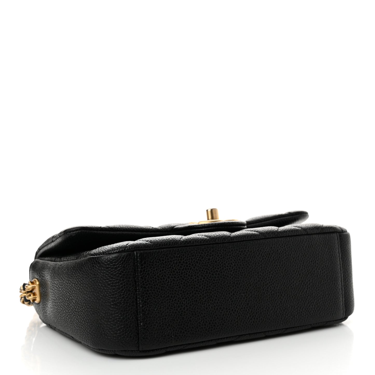 Caviar Quilted Chain Soul Flap Black