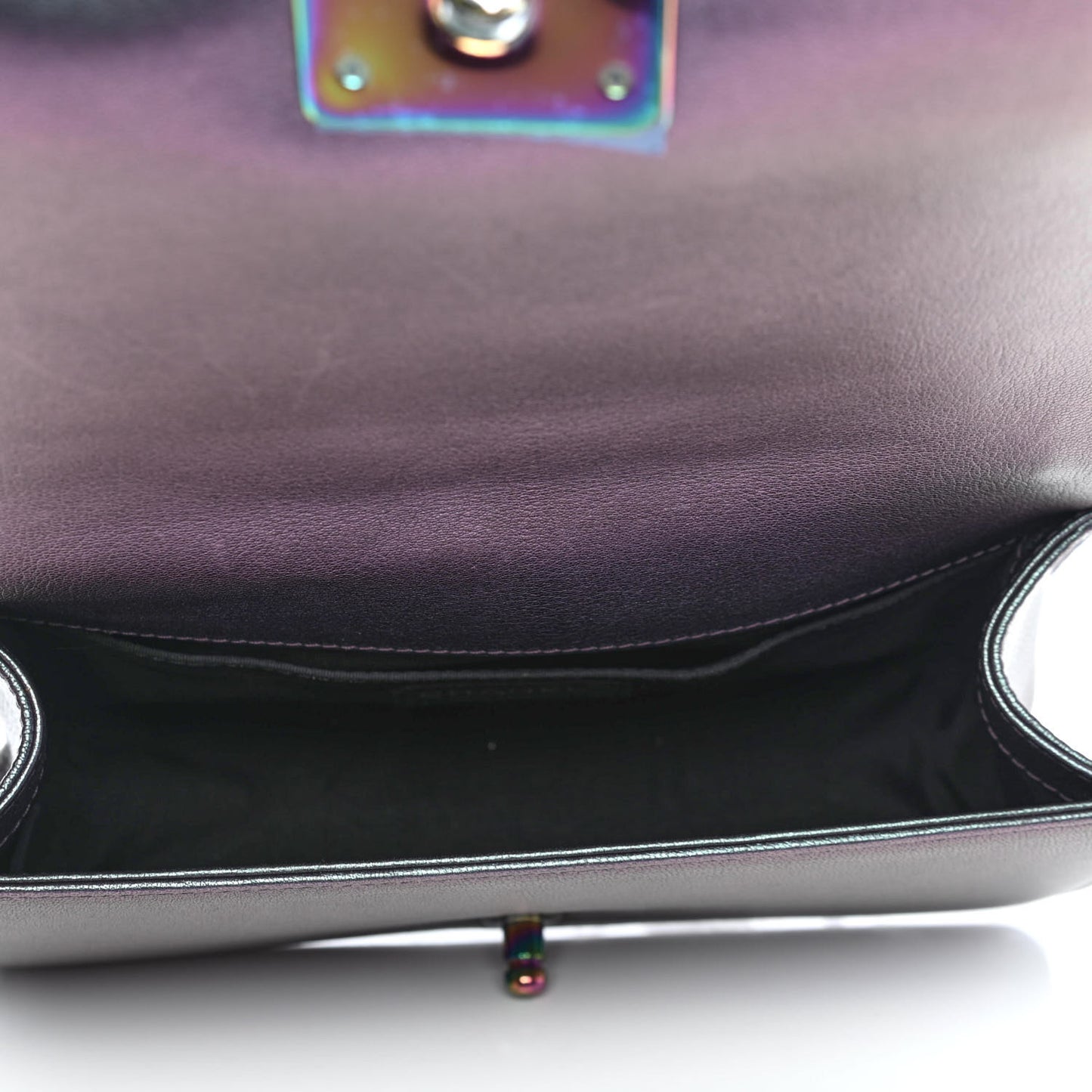Iridescent Goatskin Quilted Medium Boy Flap Purple