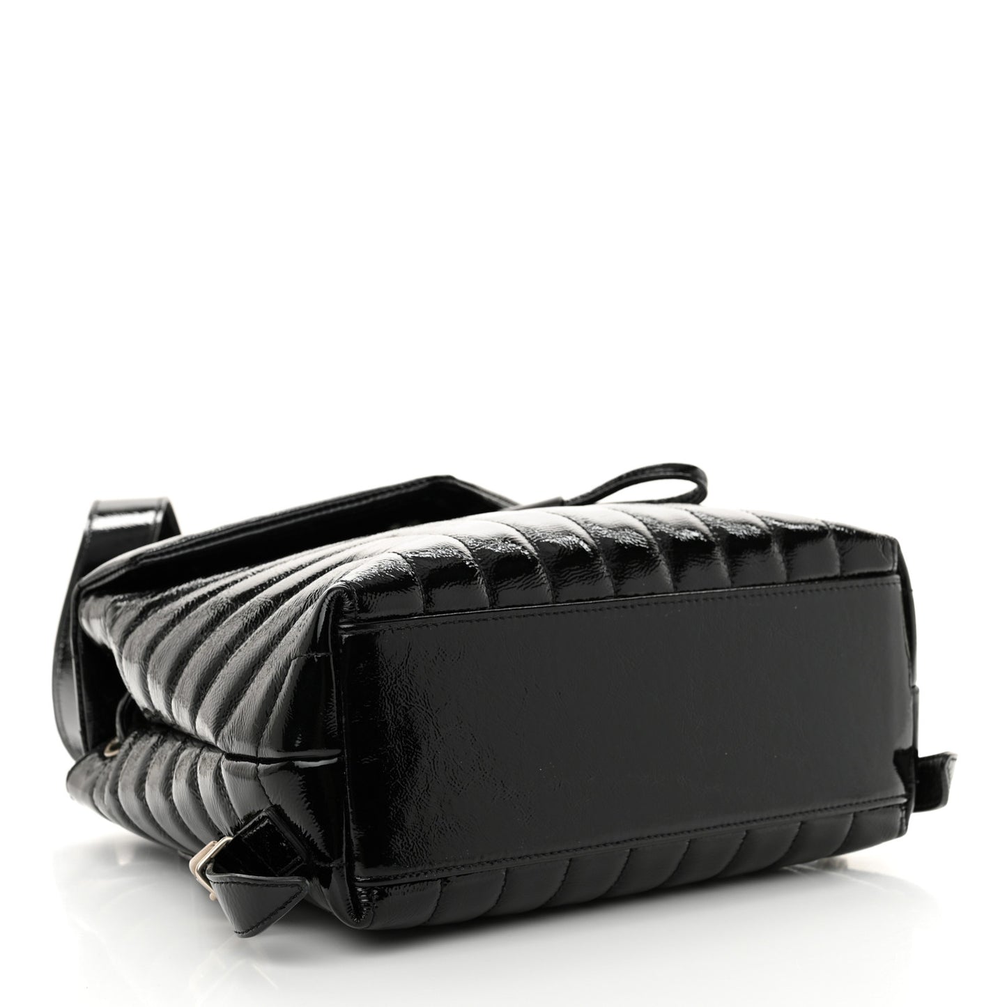 Patent Y Quilted Monogram Small Loulou Backpack Black