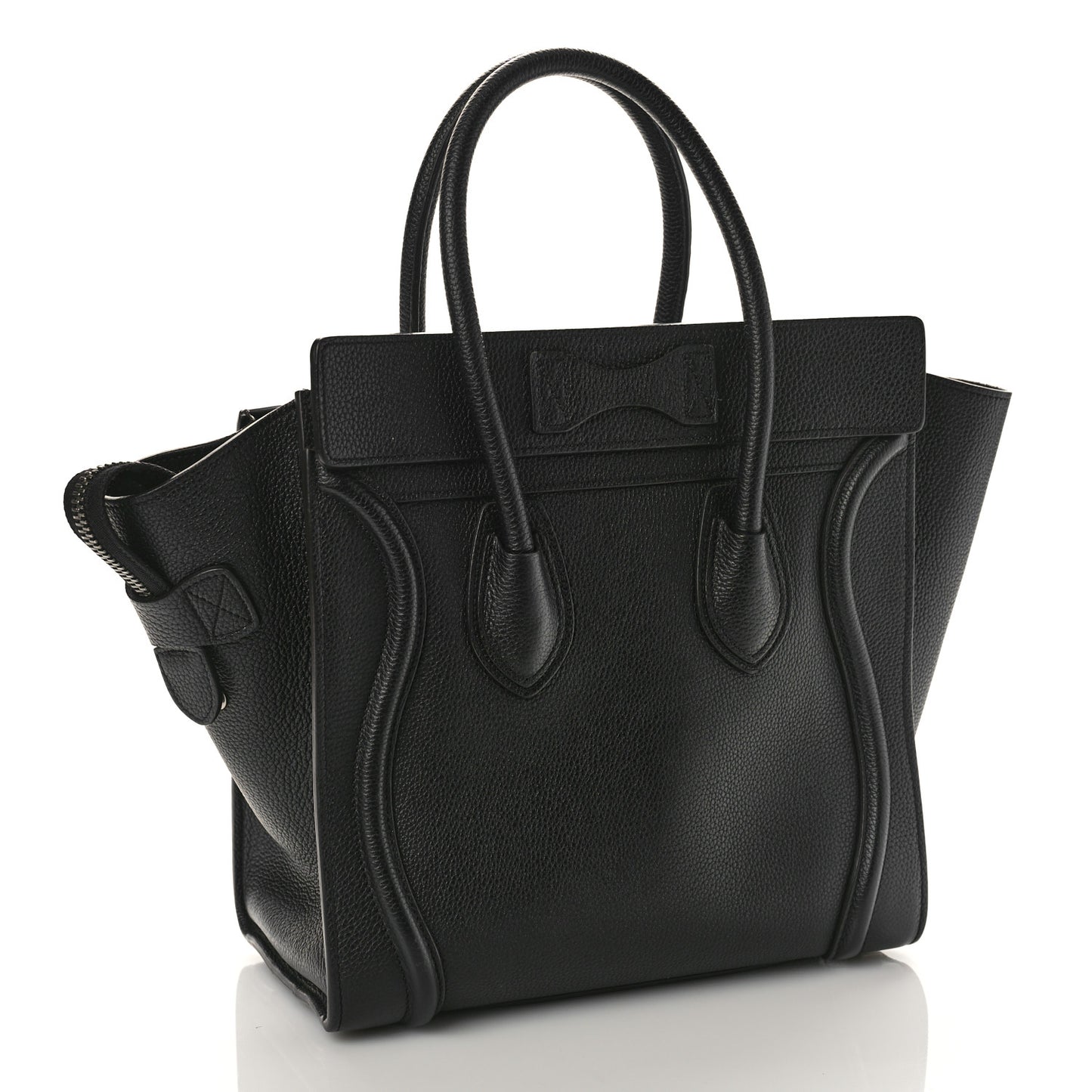 Drummed Calfskin Micro Luggage Black