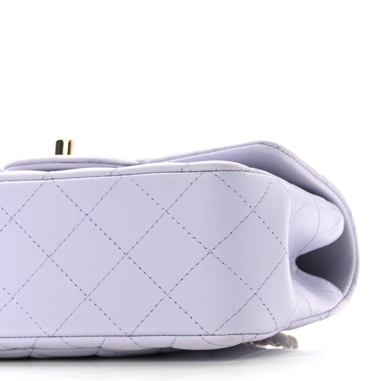 Lambskin Quilted Mini Top Handle Rectangular Flap Light Purple