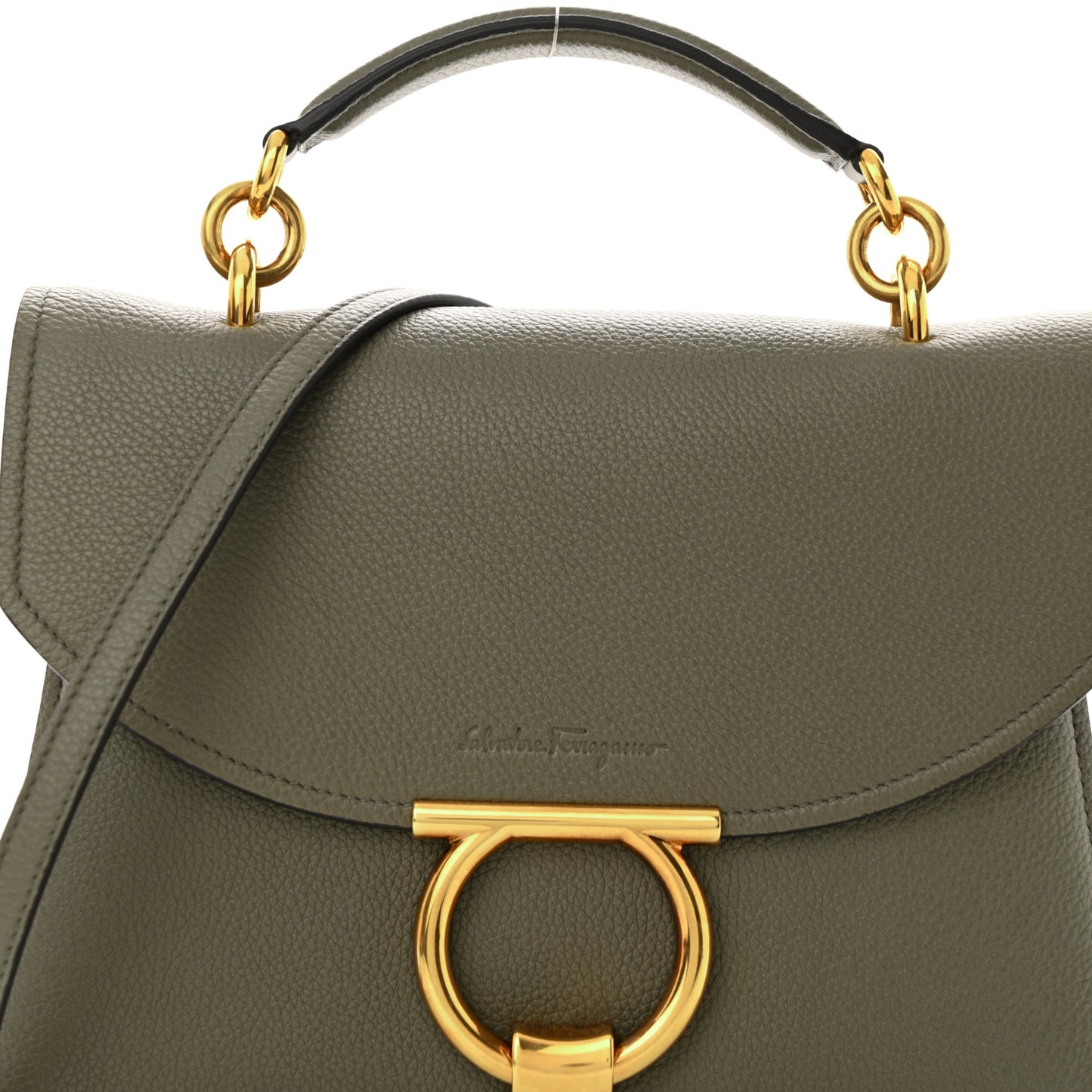 Calfskin Small Margot Top Handle Satchel Verde Olivo