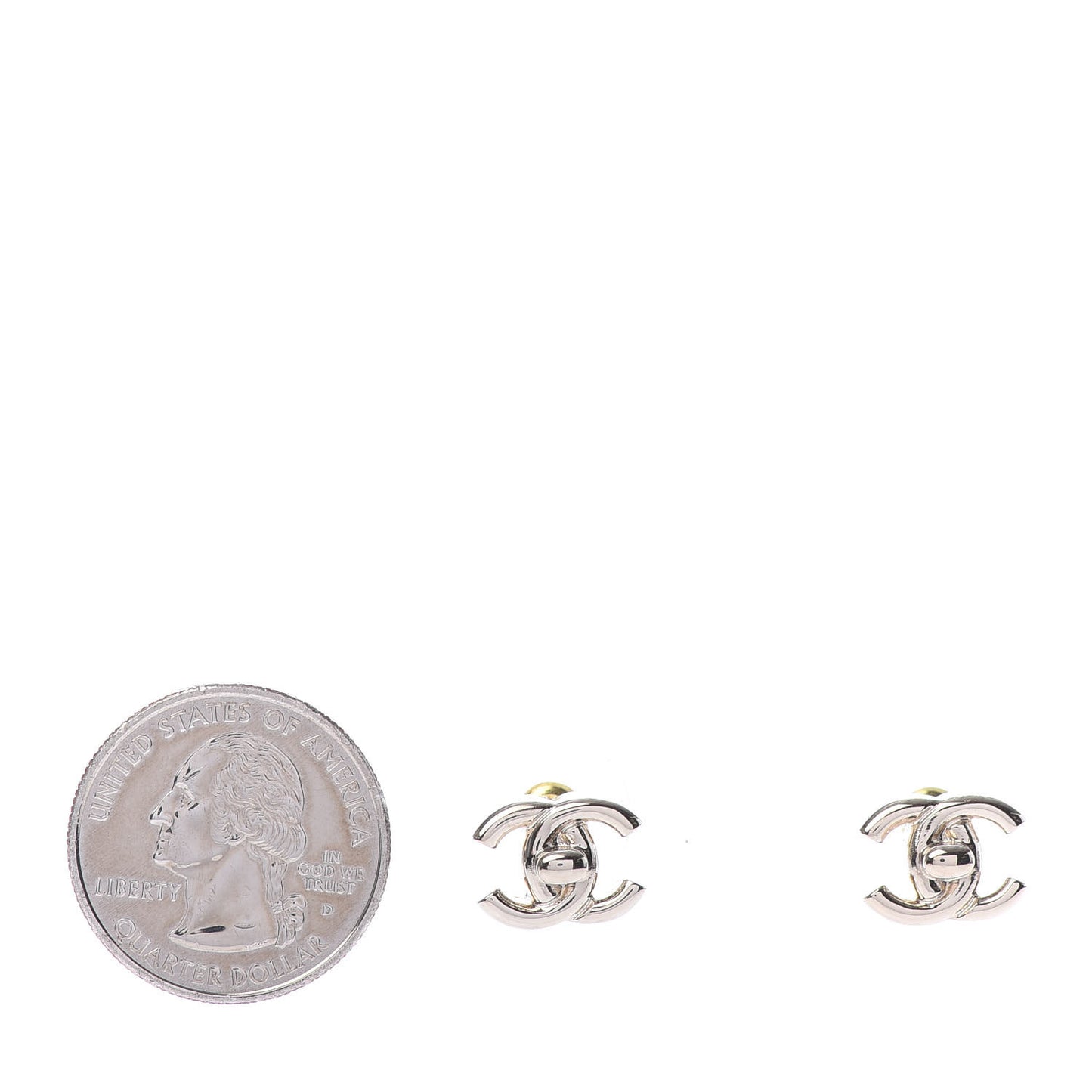 Metal CC Turnlock Earrings Gold