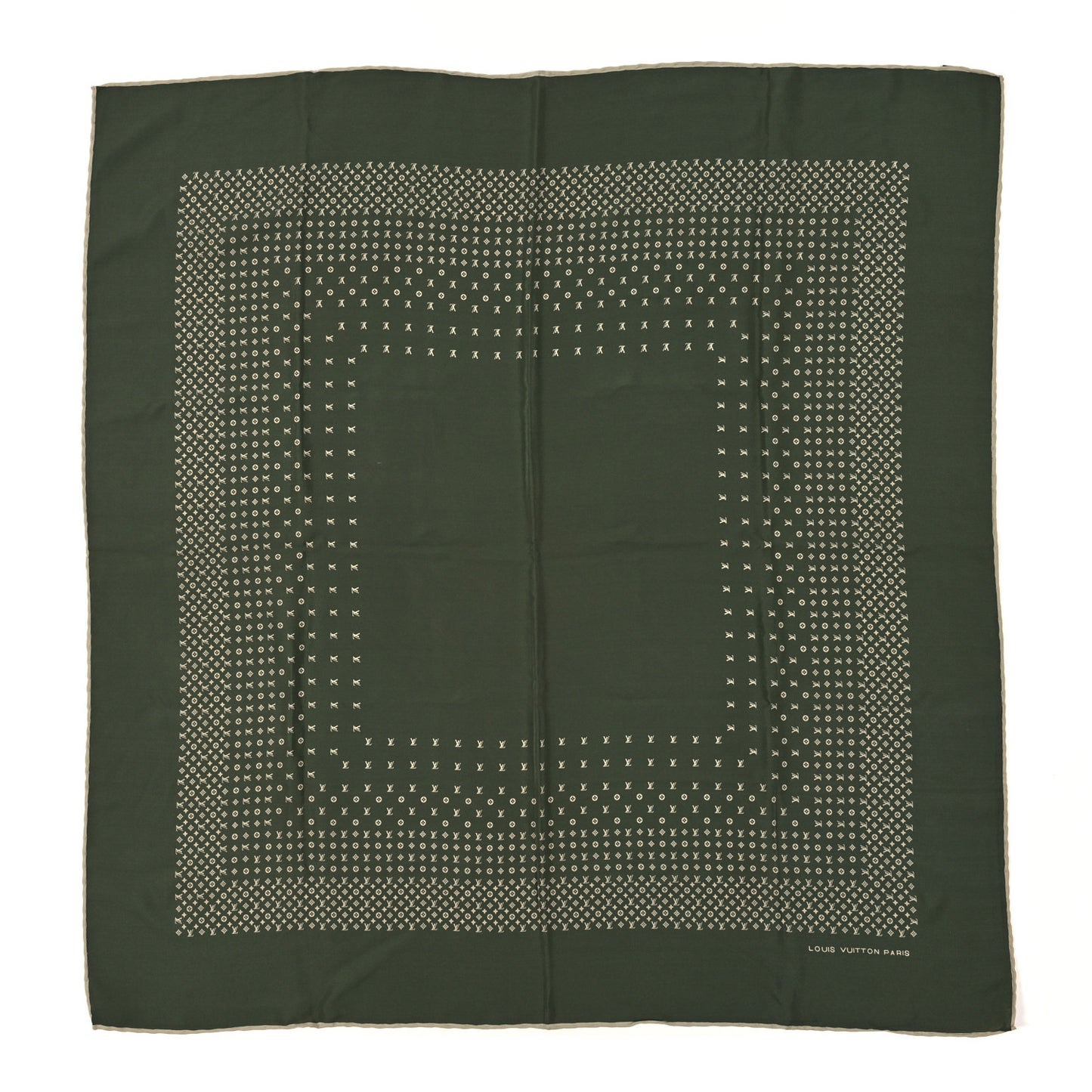 Silk Monogram Scarf Kaki