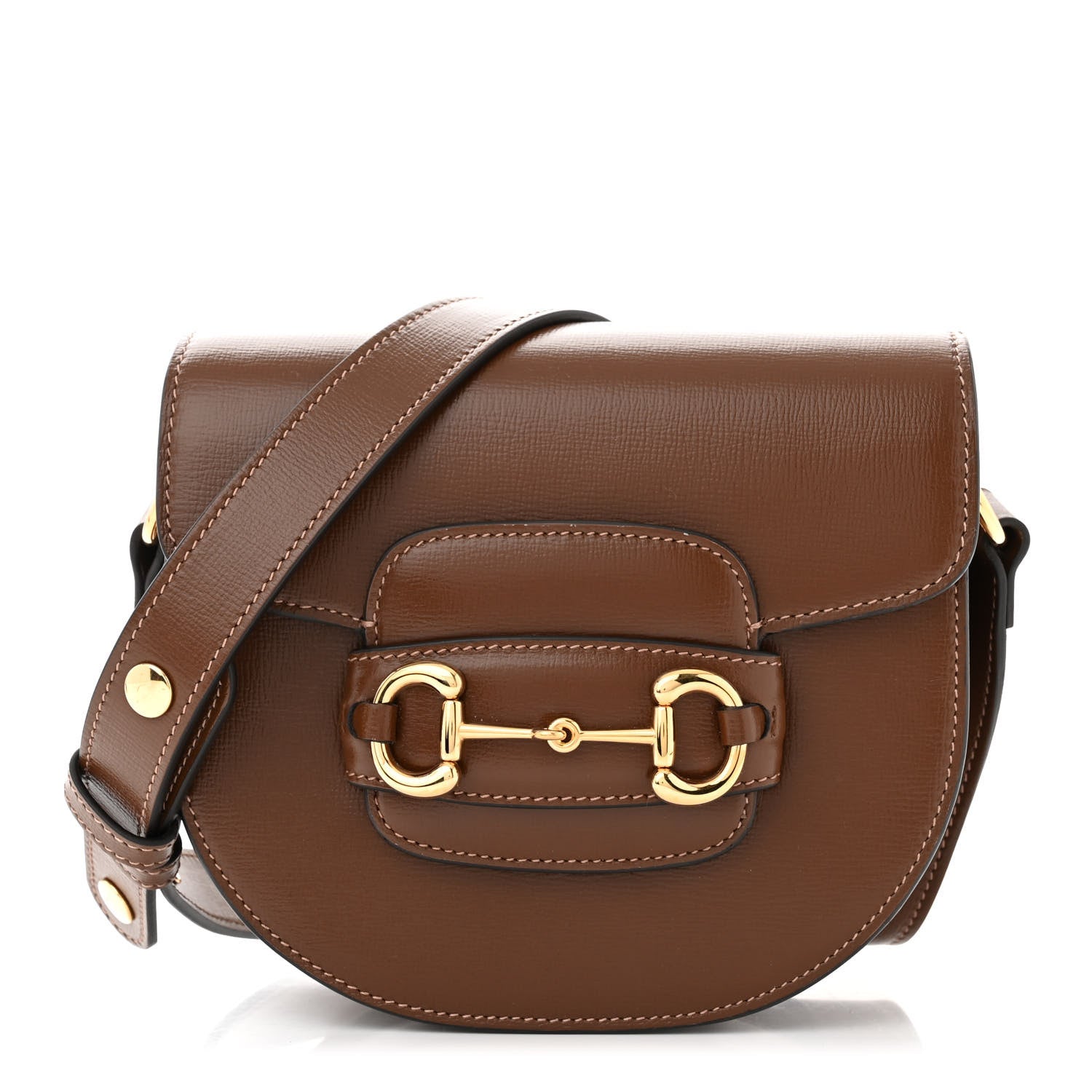 Gucci Azalea Calfskin Mini Horsebit 1955 Rounded Shoulder Bag Brown Sugar 1 of 9
