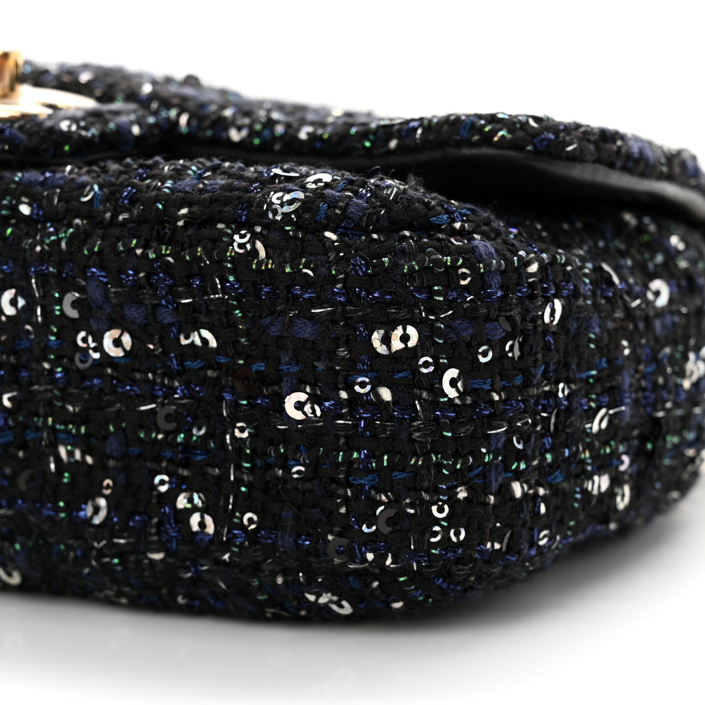 Tweed Mini Pearl Handle Flap Black Ecru