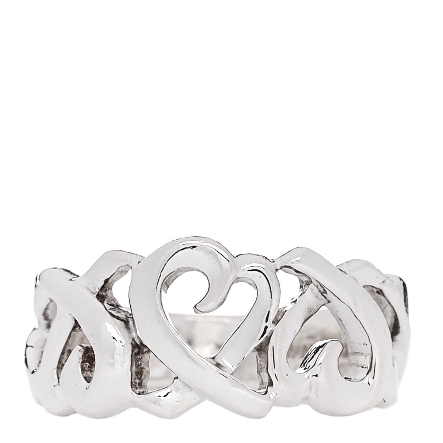 Sterling Silver Paloma Picasso Loving Heart Band Ring 50 5.5