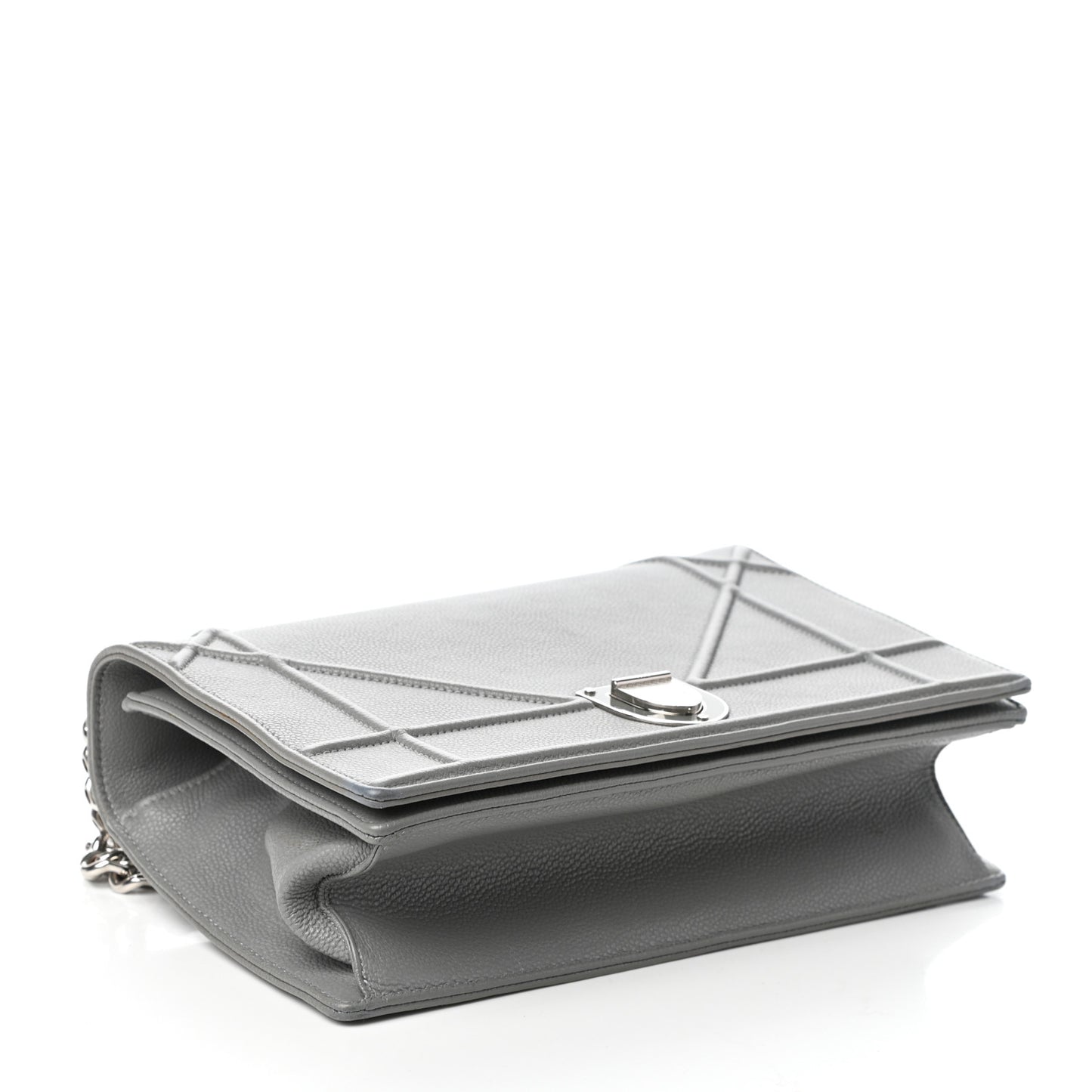 Grained Calfskin Medium Diorama Flap Bag Gris