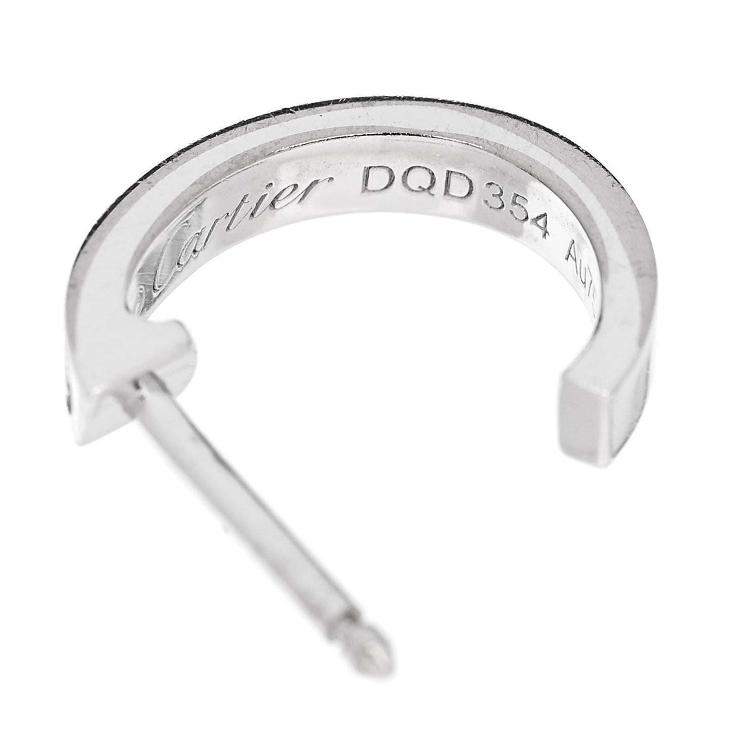 18K White Gold Small LOVE Hoop Earrings