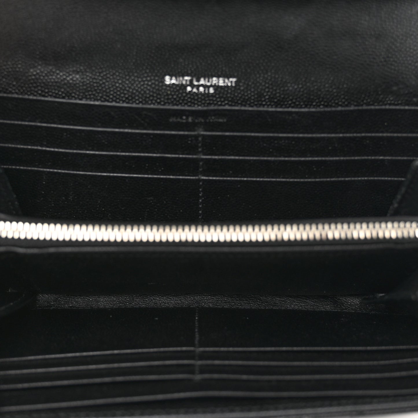 Grain De Poudre Matelasse Chevron Monogram Flap Wallet Black