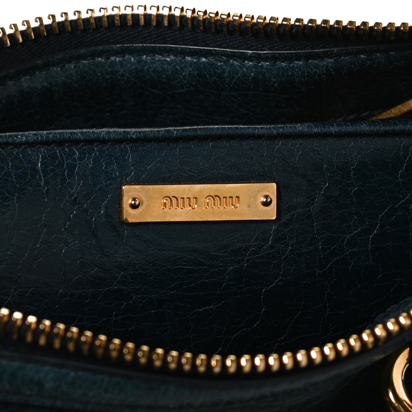 Vitello Shine Zip Tote Denim