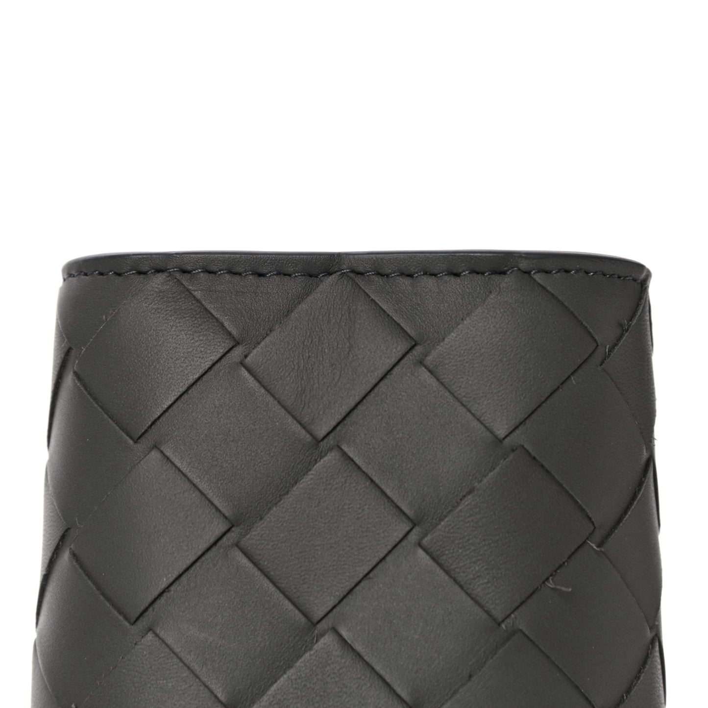Nappa Maxi Intreccio Wristlet Pouch Graphite