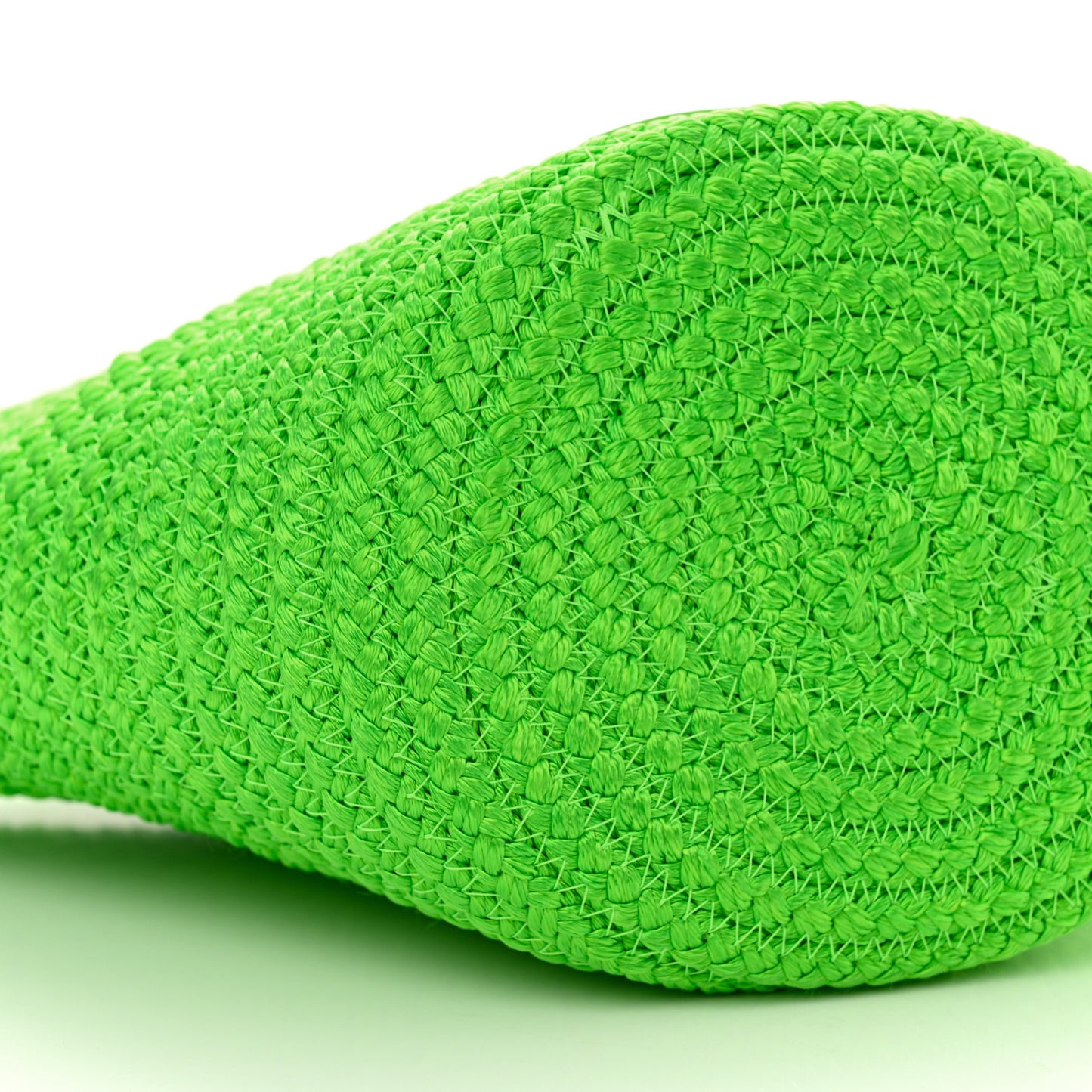 Nylon Lambskin Woven Small Ibiza Basket With Strap Green