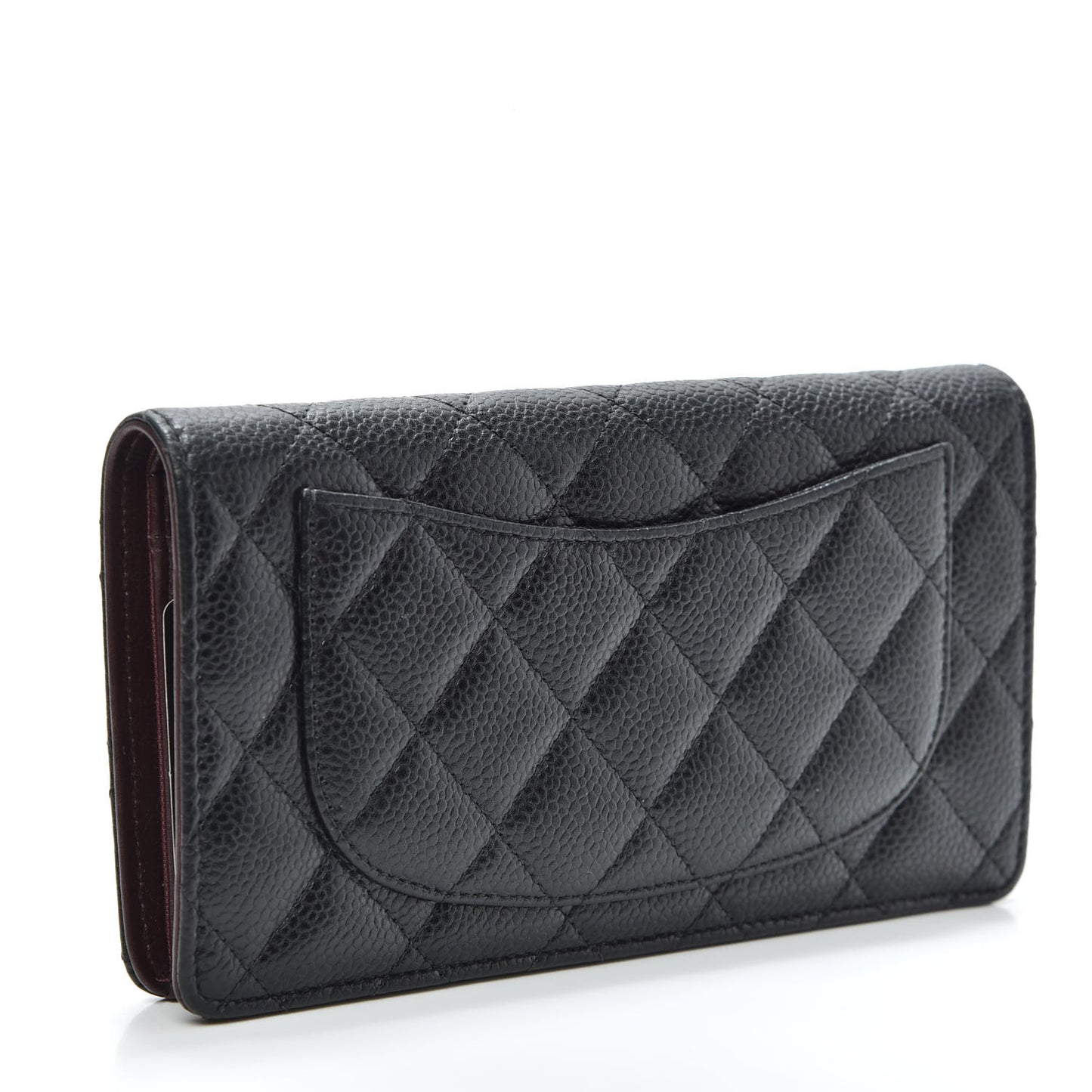 Caviar Quilted Yen Wallet Black