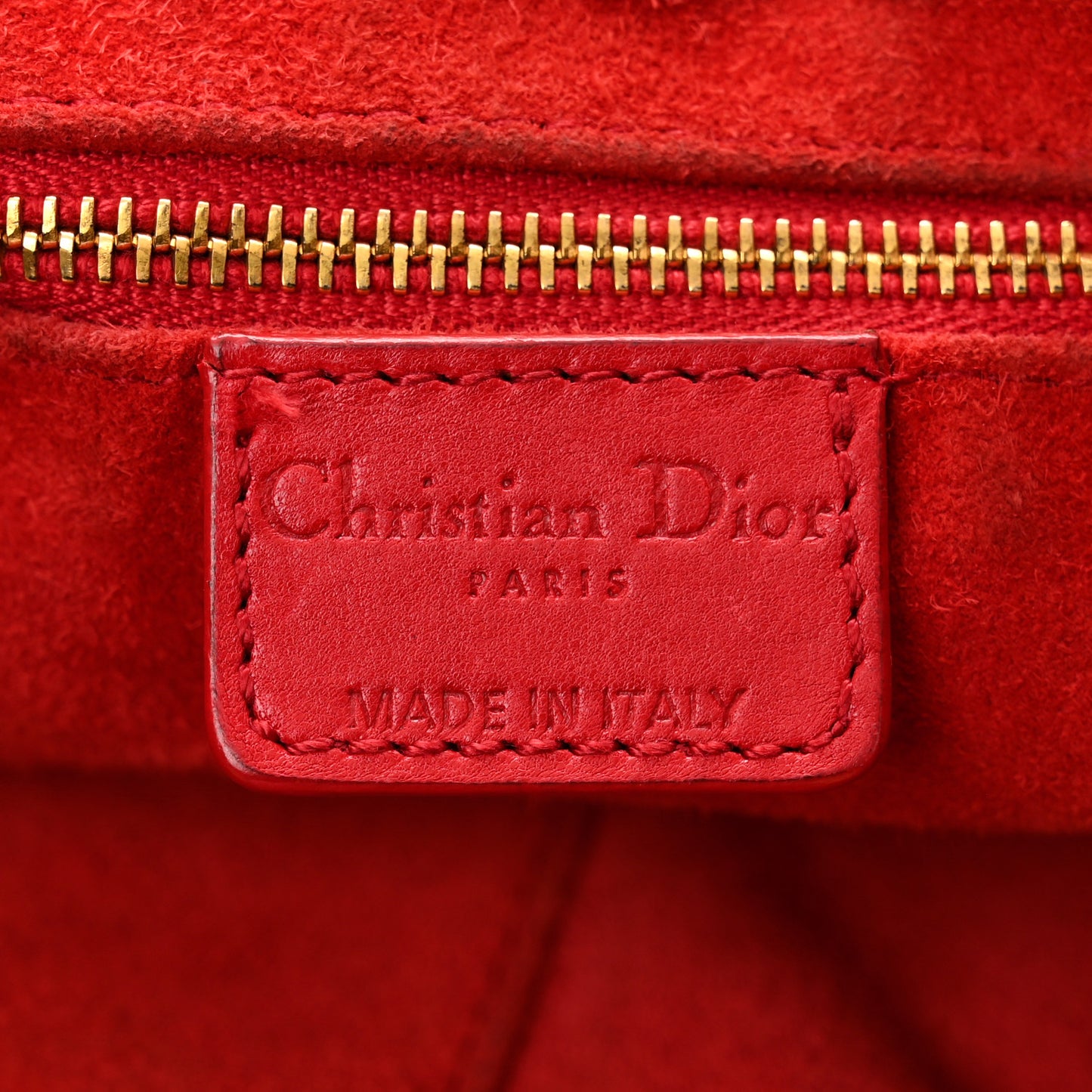 Lambskin Woven Medium Lady Dior Shopping Tote Red