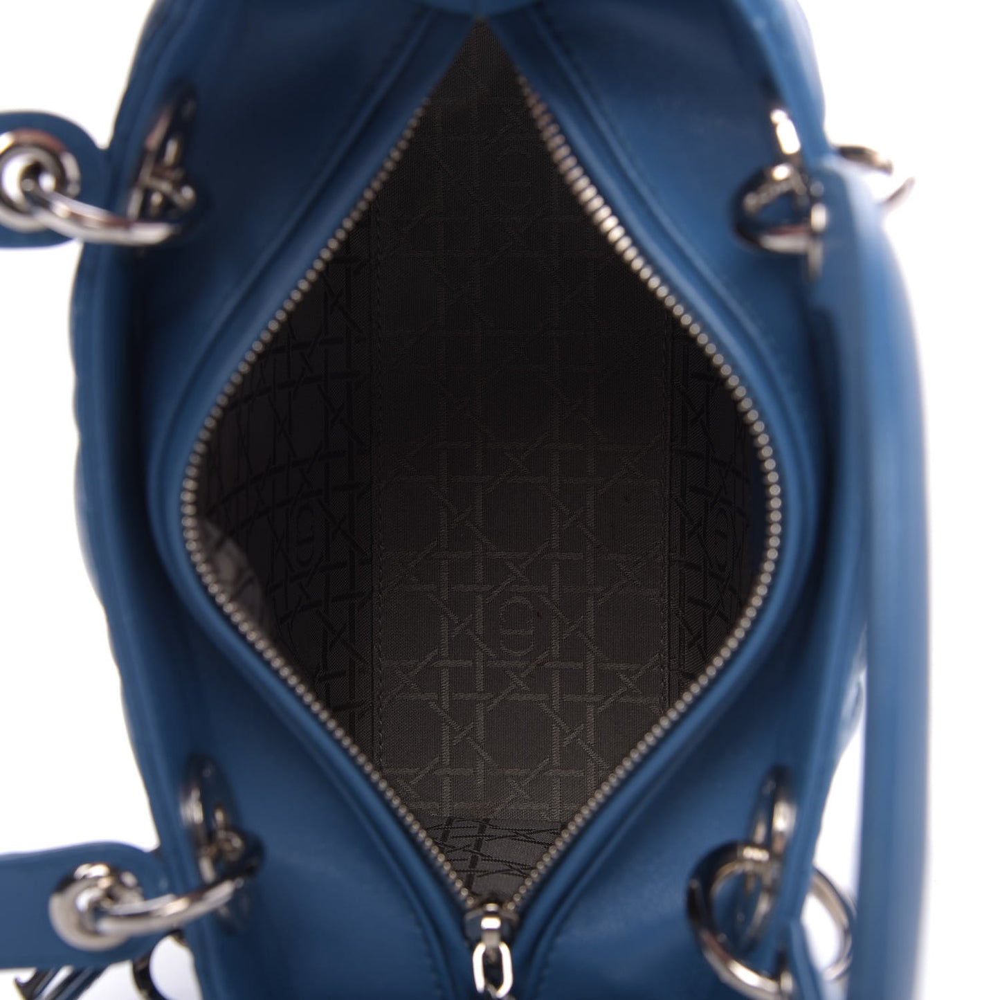 Lambskin Cannage Medium Lady Dior Blue Pastel