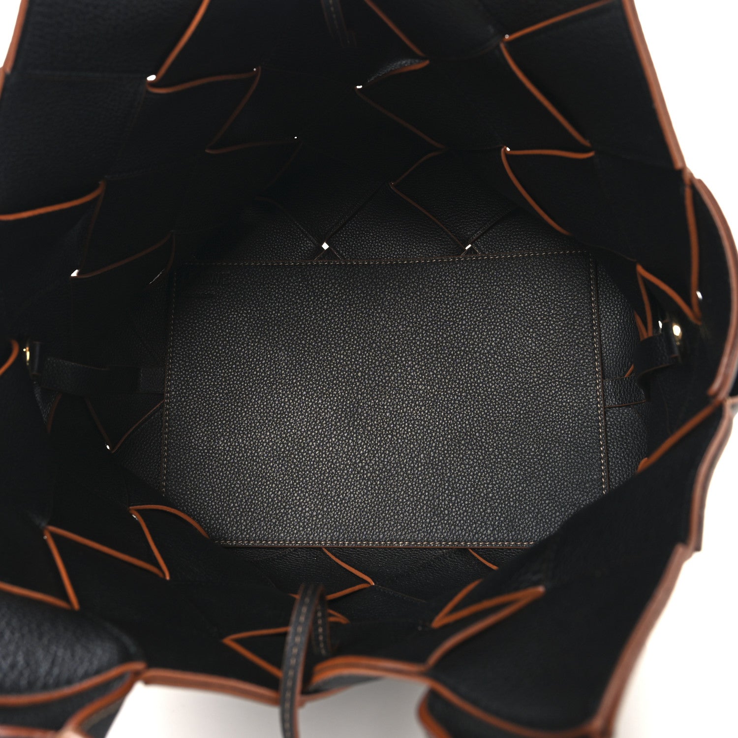 Loewe Soft Grained Calfskin Woven Basket Bag Black Tan 5 of 12