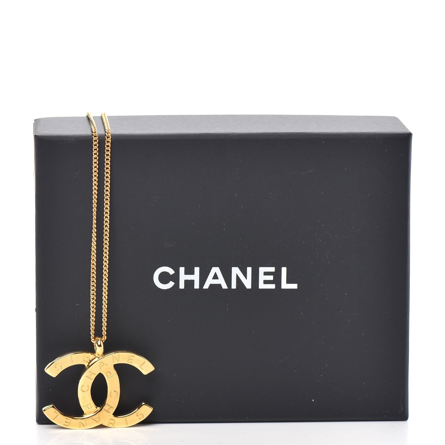 Chanel Metal CC Paris Button Necklace Gold 6 of 6