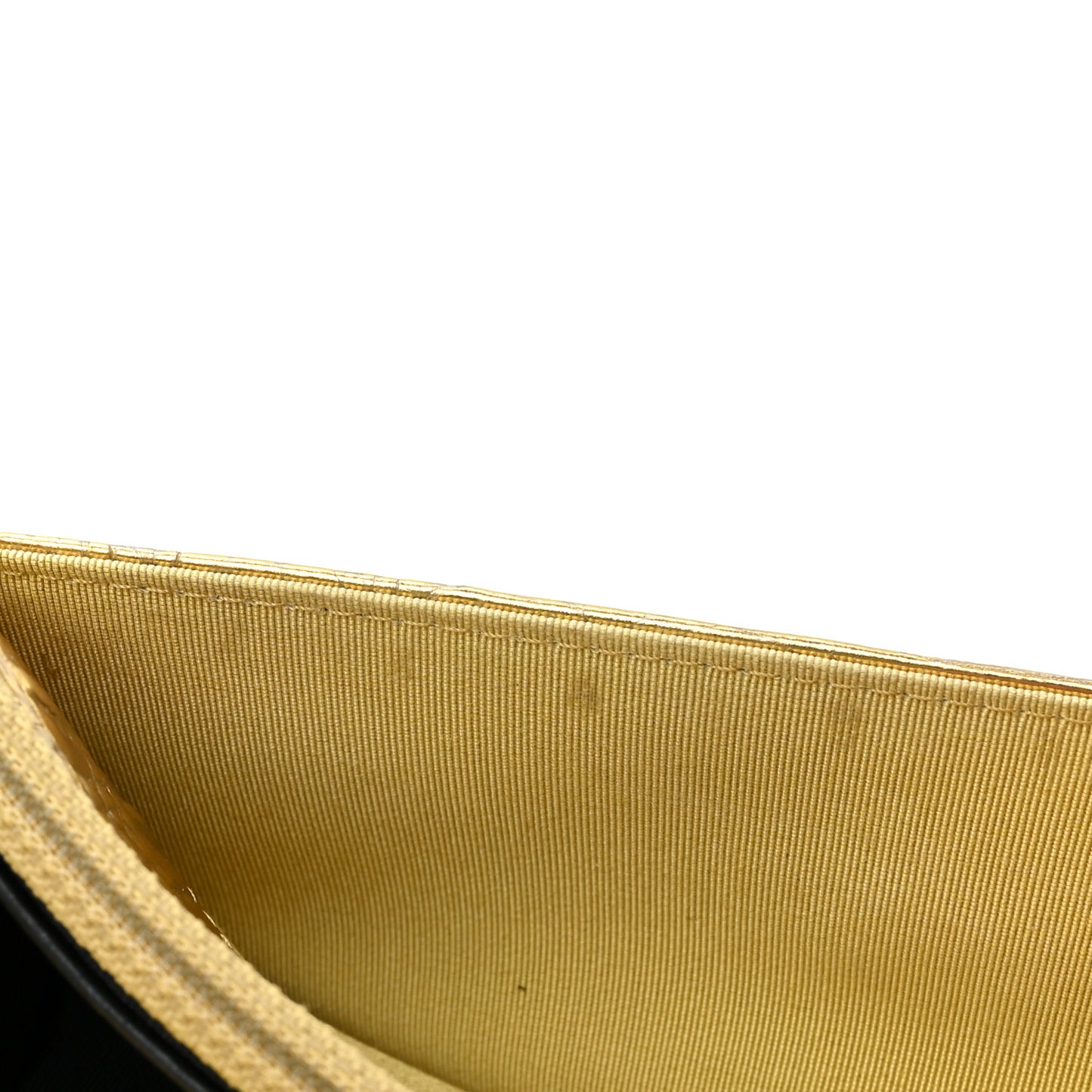 Metallic Calfskin Crocodile Embossed Cocodile Wallet On Chain WOC Gold