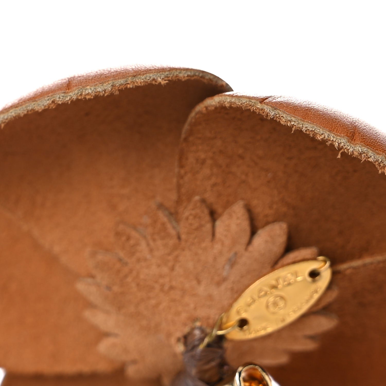 Chanel Lambskin Camellia Brooch Brown 4 of 4