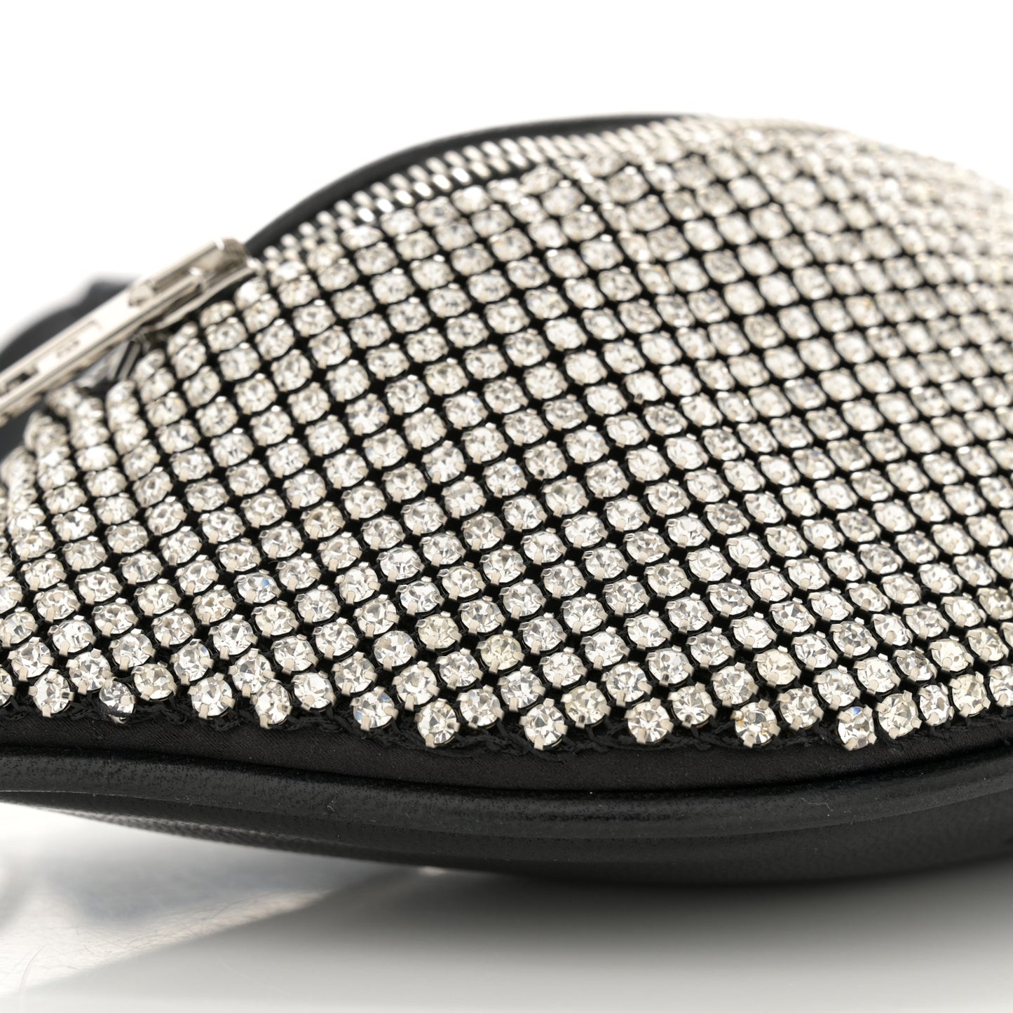 Rhinestone Mesh Mini Attica Belt Bag Black