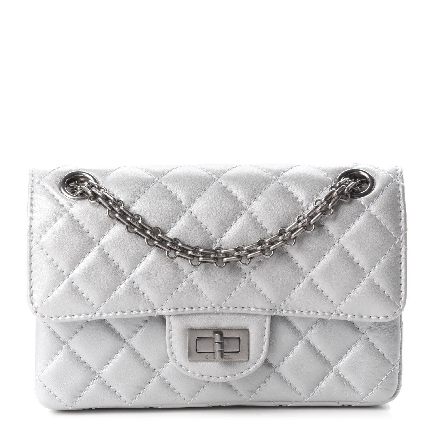Chanel Iridescent Lambskin Quilted 2.55 Reissue Mini Flap White 1 of 11