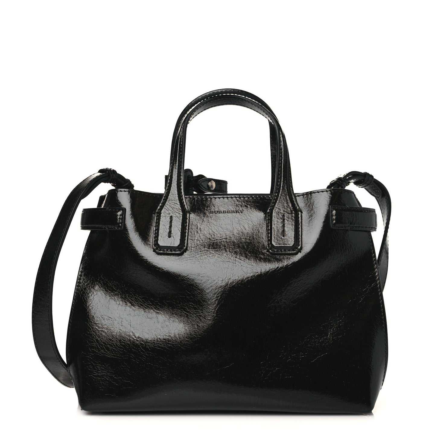 Soft Calfskin Small Banner Tote Black
