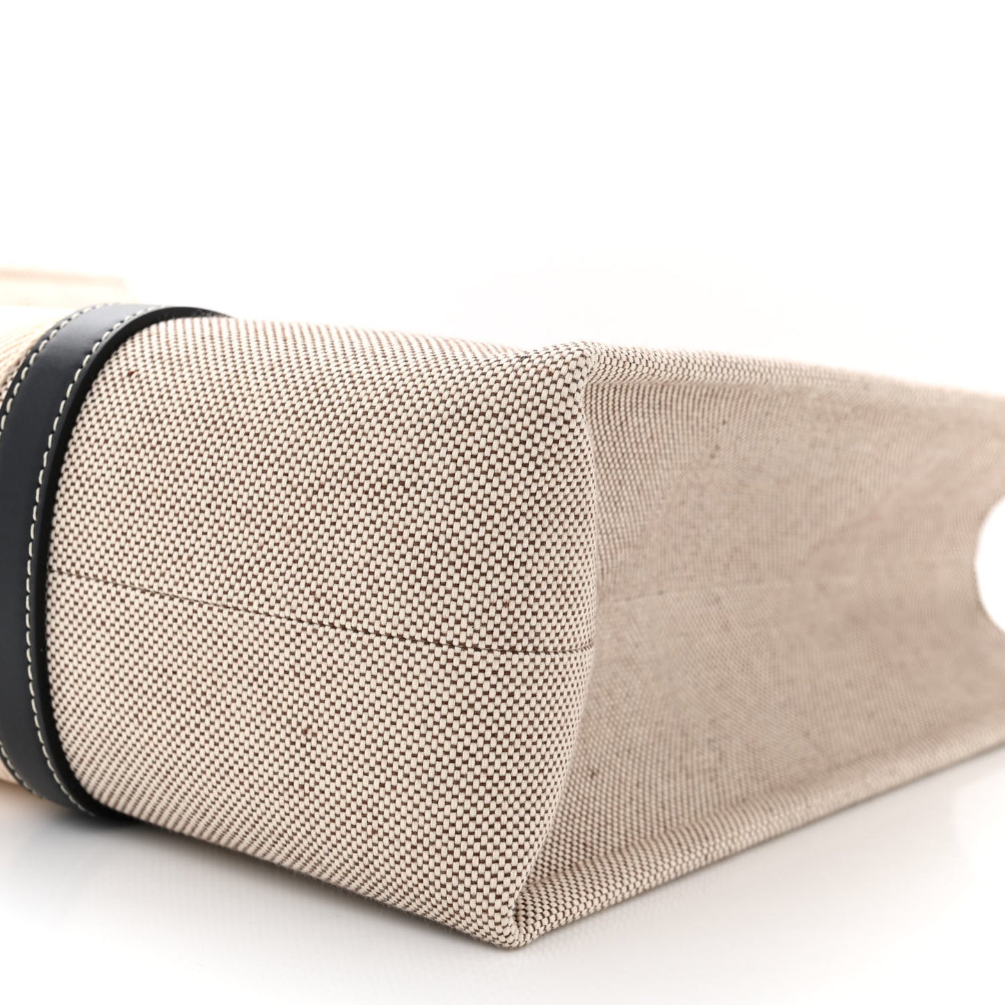 Cotton Calfskin Large Woody Ribbon Tote White Blue