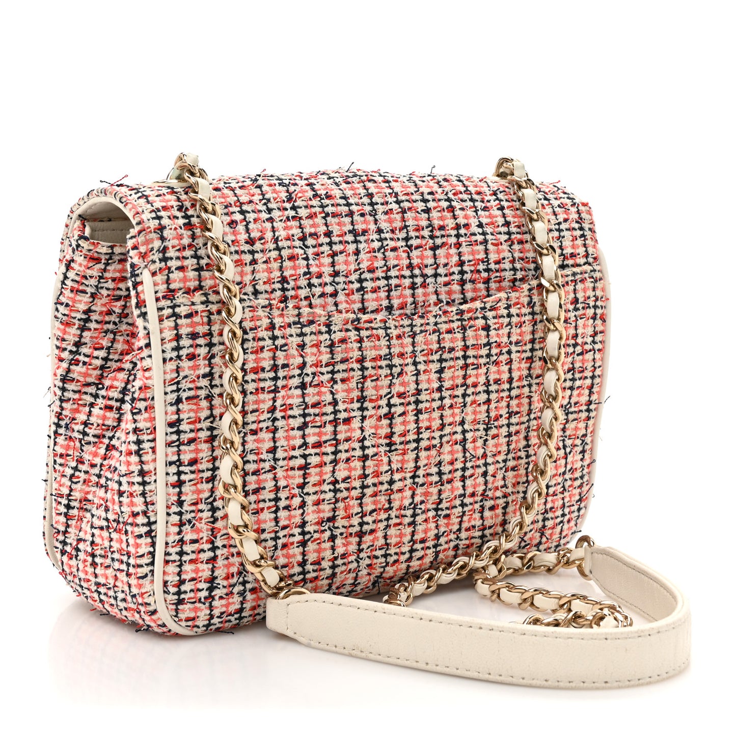 Tweed CC Mania Flap Bag Black Red White