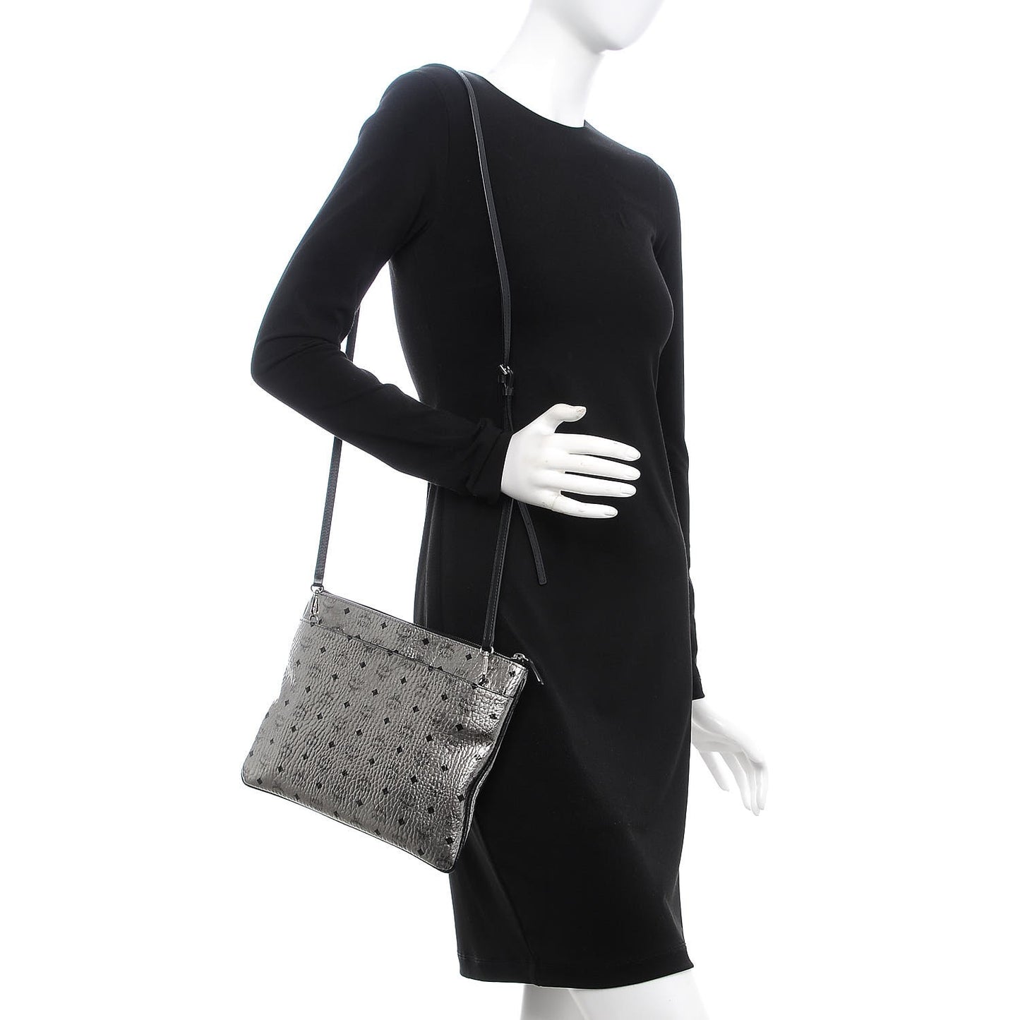 Metallic Visetos Original Medium Pouch Silver